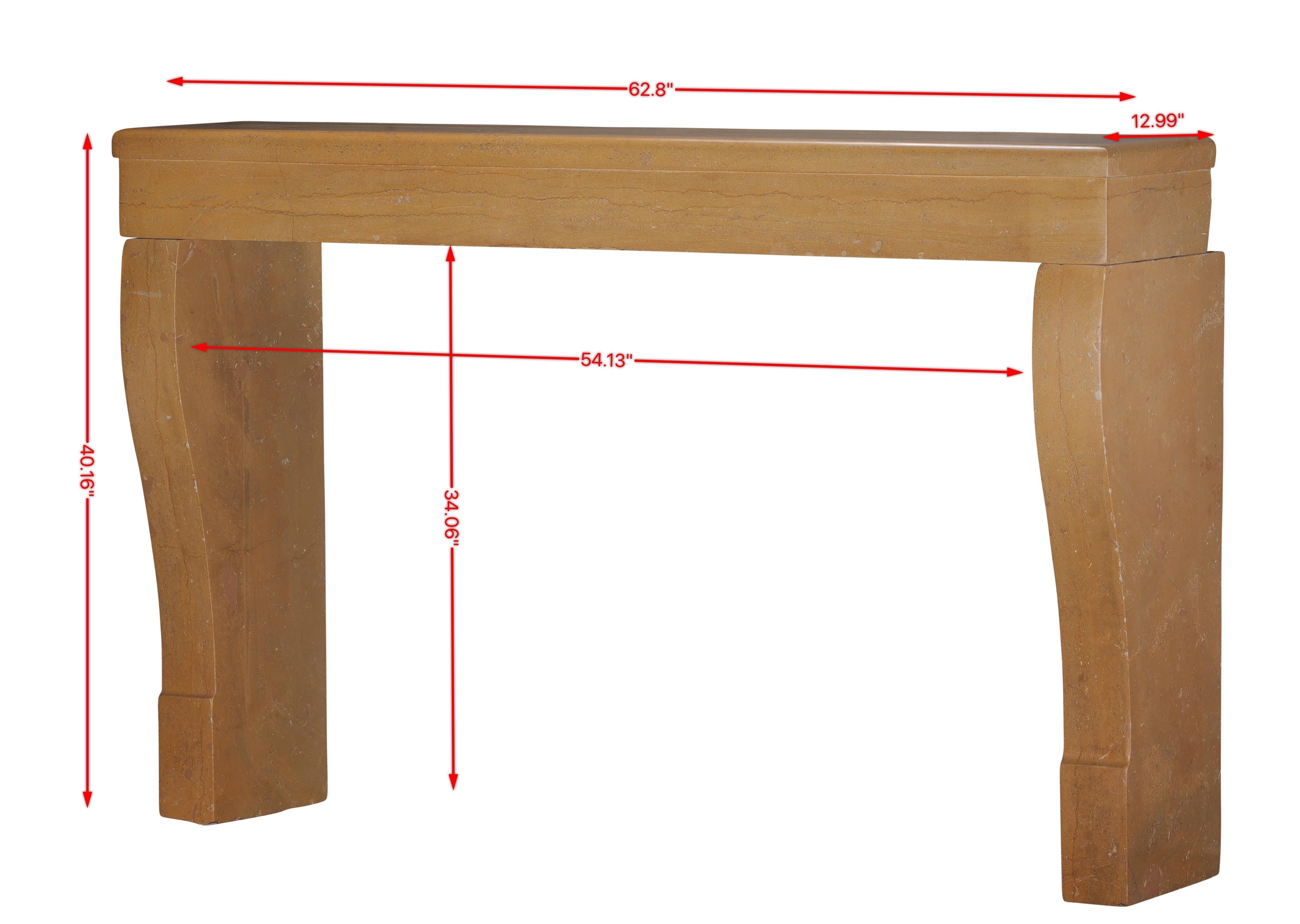 Louis Philippe Antique French Stone Fireplace Surround – Smooth Surface -Timeless Design For Sale