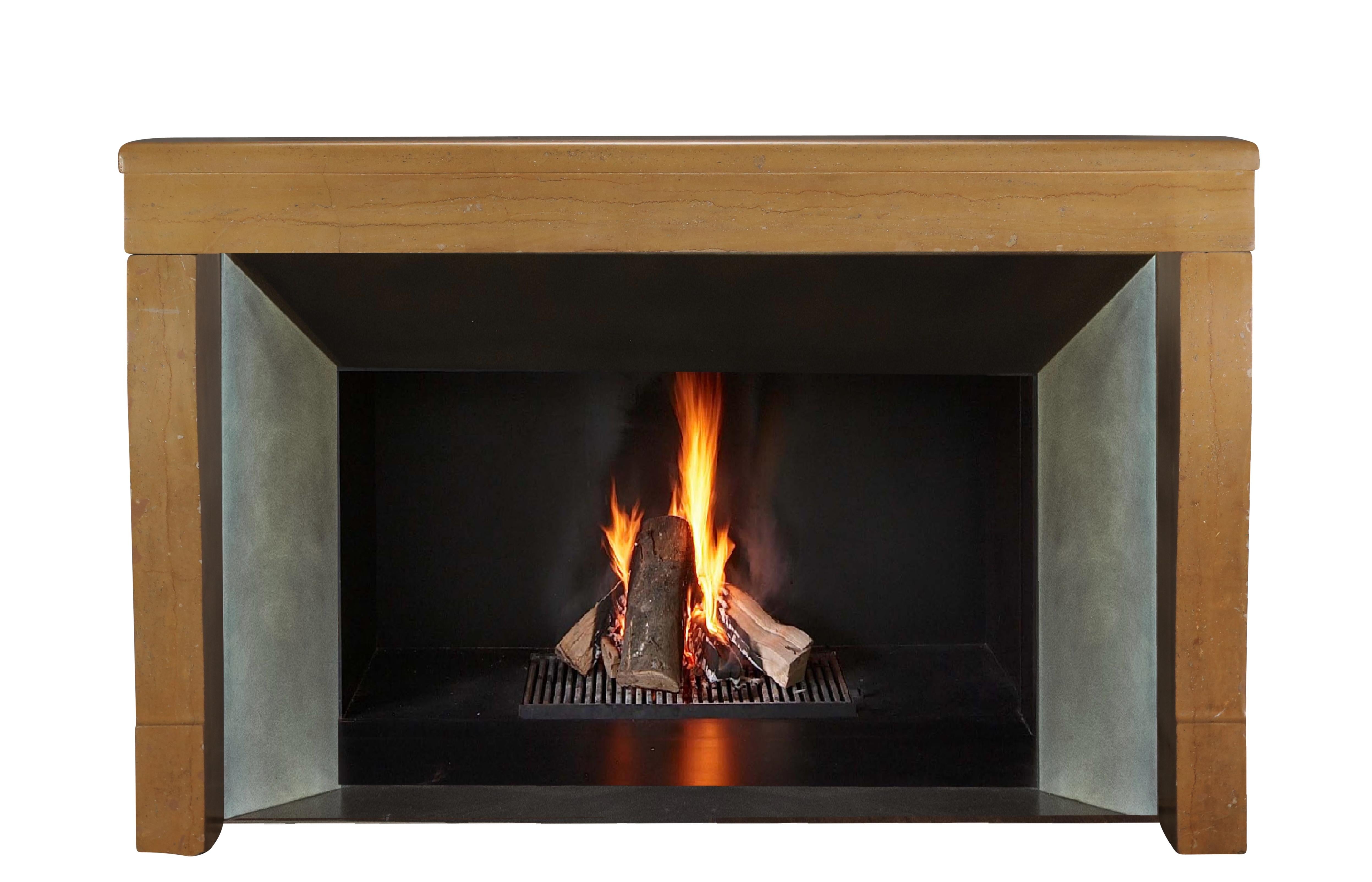 19th Century Antique French Stone Fireplace Surround – Smooth Surface -Timeless Design For Sale