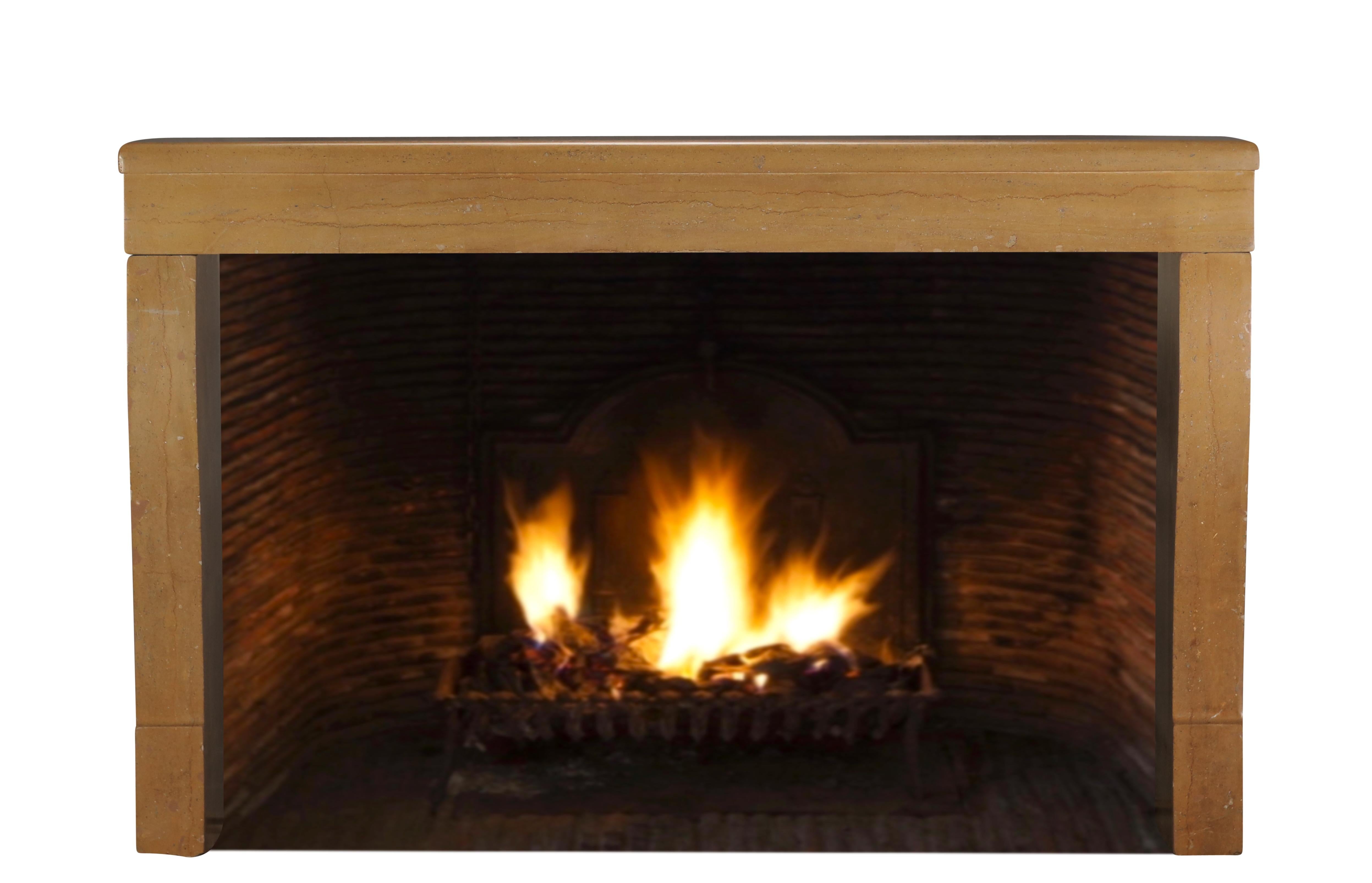 Antique French Stone Fireplace Surround – Smooth Surface -Timeless Design For Sale 1