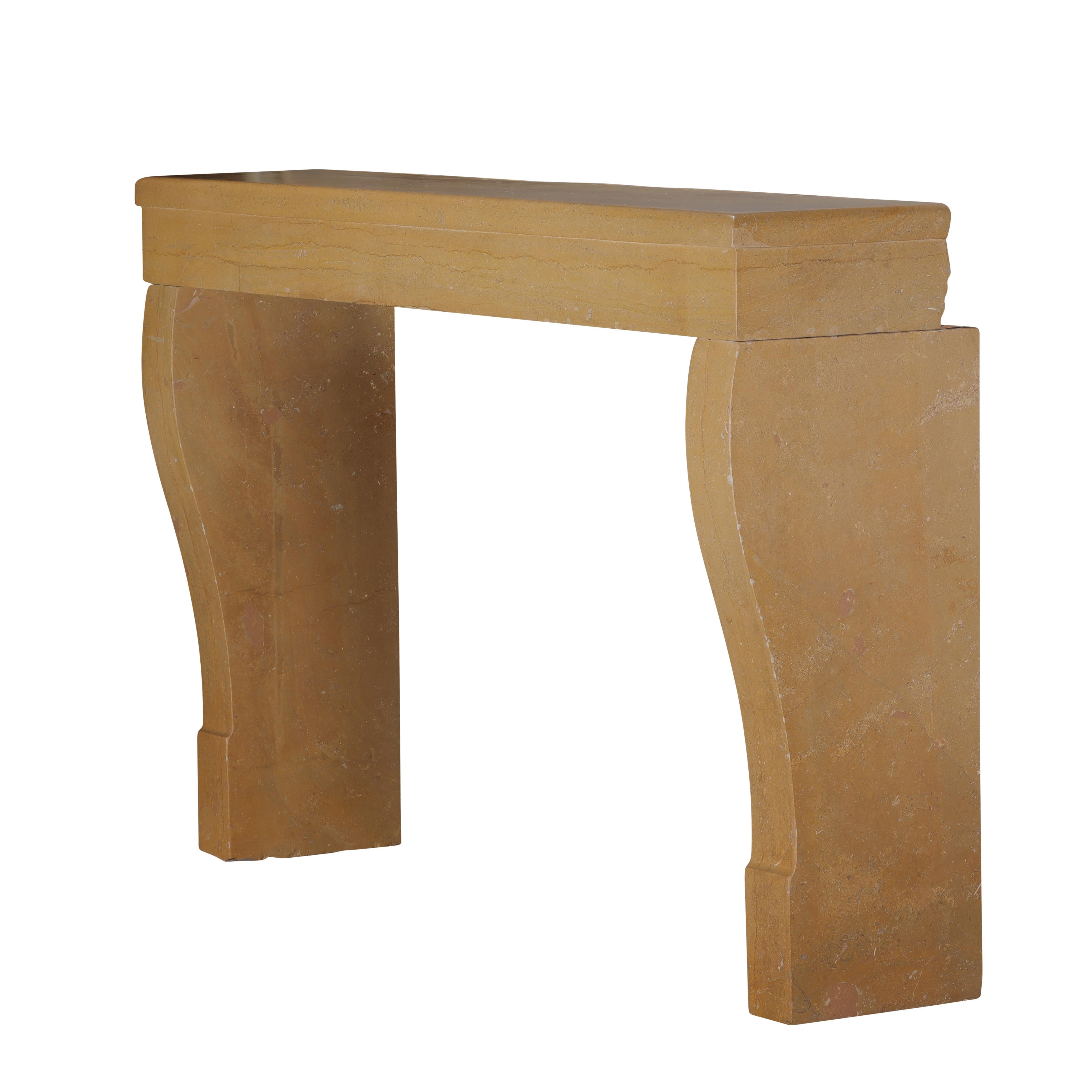 Antique French Stone Fireplace Surround – Smooth Surface -Timeless Design For Sale 2