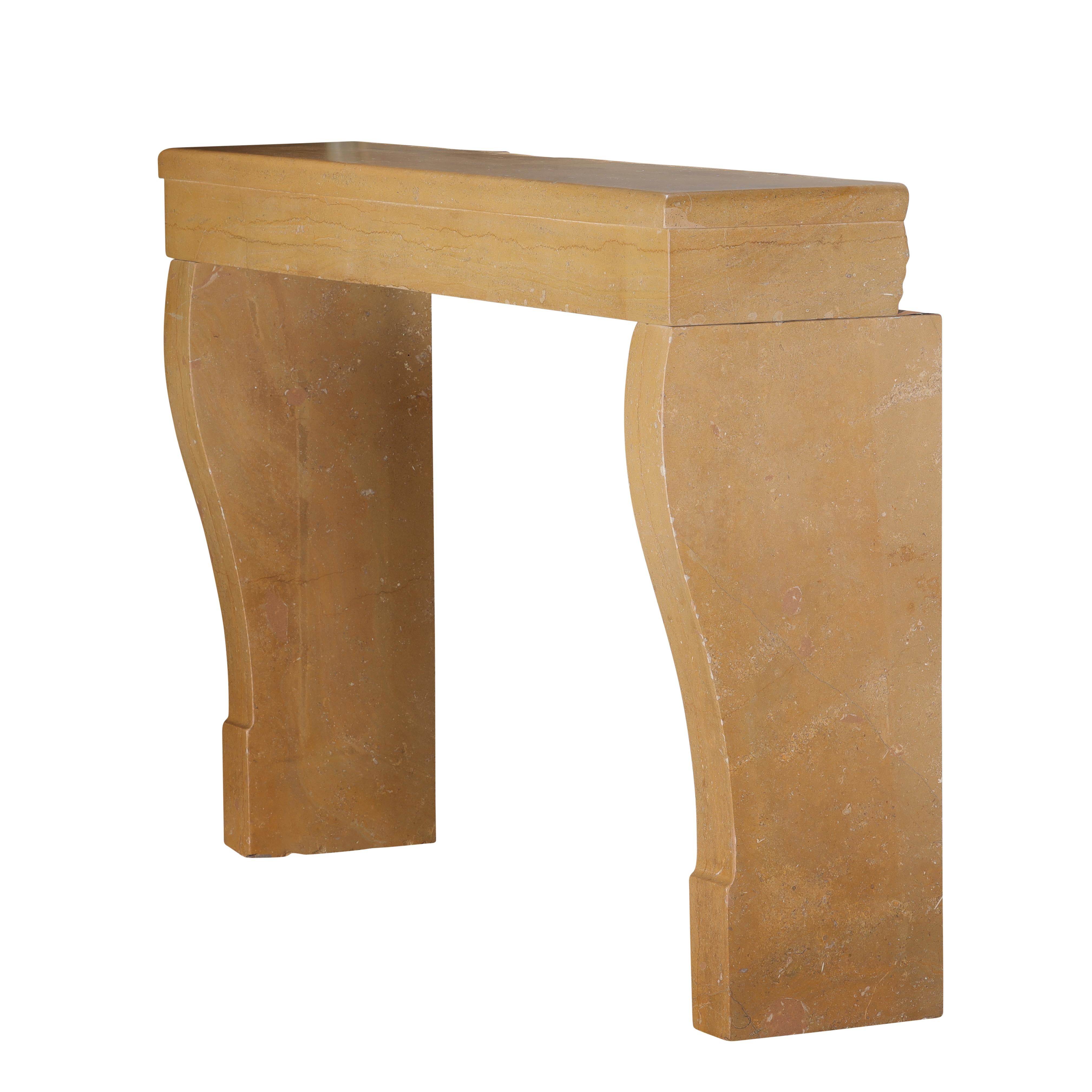 Antique French Stone Fireplace Surround – Smooth Surface -Timeless Design For Sale 3