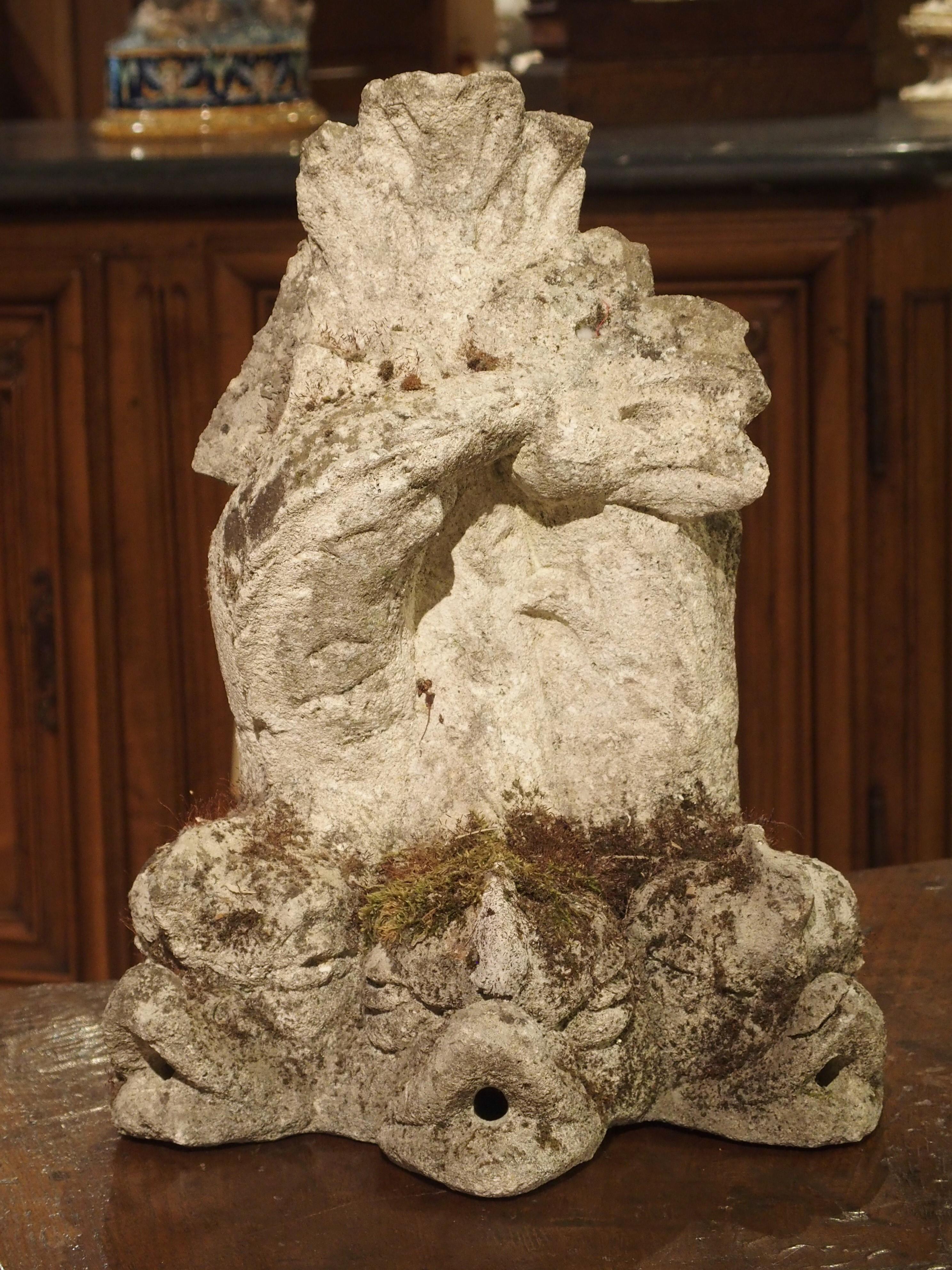 Antique French Stone Fountain Piece with Triple Dolphin Spouts, Circa 1900 For Sale 15