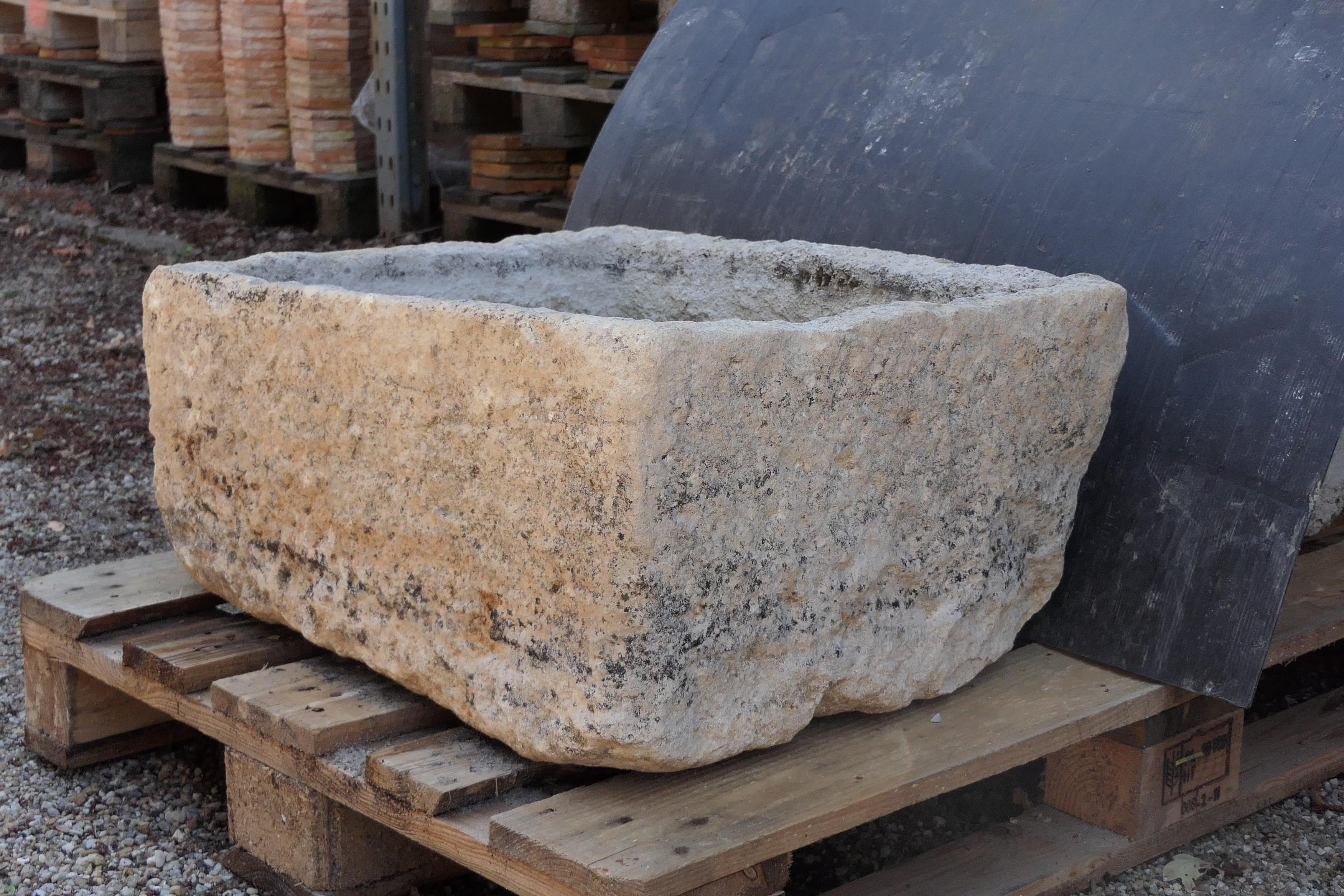 XIXe siècle Abreuvoir français antique en pierre - Accent rustique idéal pour le jardin en vente