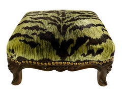 Used French Stool in Scalamandre Fabric