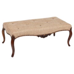 Antique French Stool Ottoman Coffee Table Window Seat 19th Century