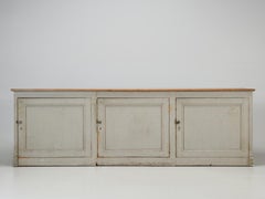 Antique French Store Counter or Kitchen Island in Original Paint, Unrestored