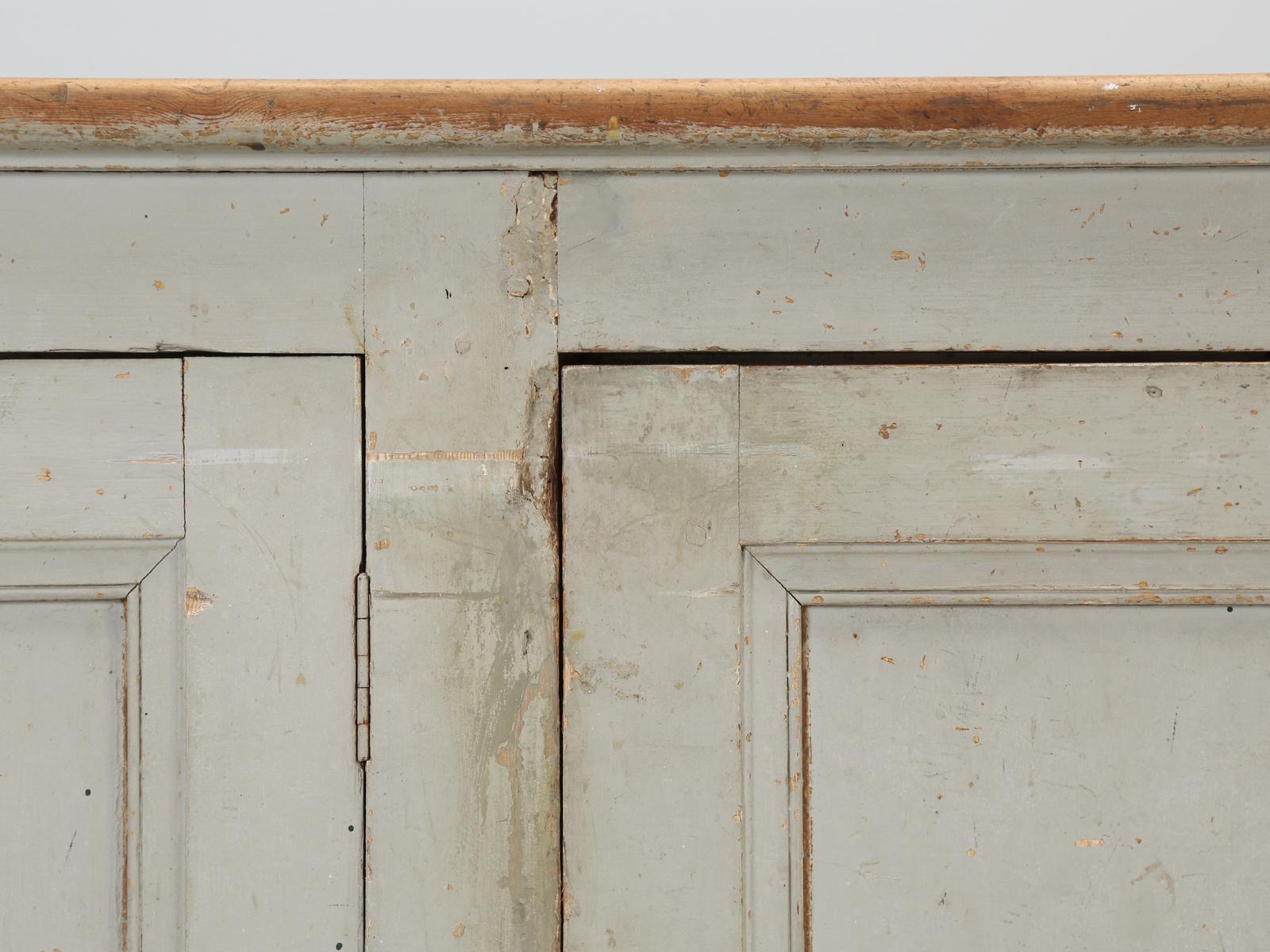 Country Antique French Store Counter or Kitchen Island in Original Paint, Unrestored