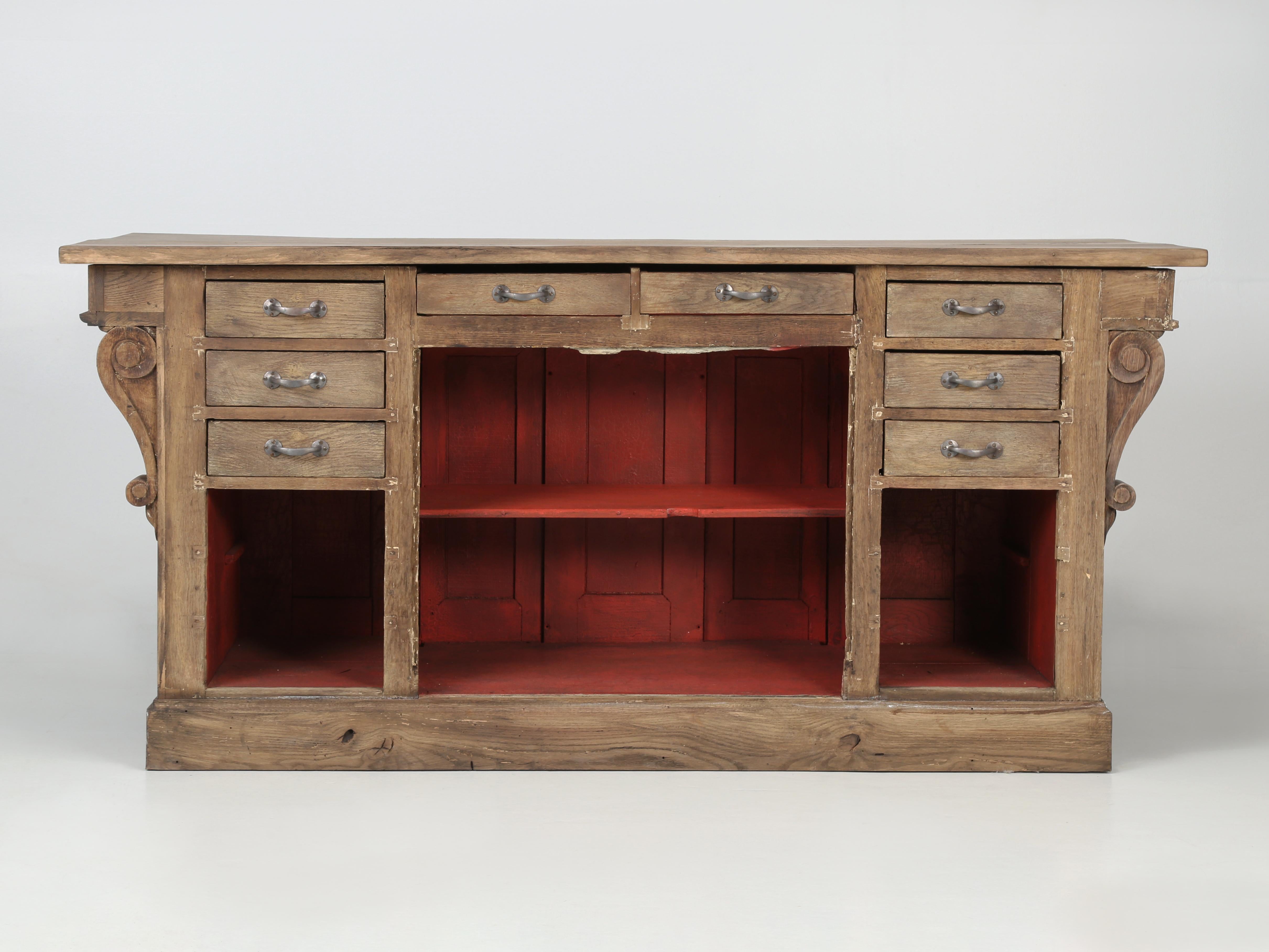 Antique French Store Counter Repurposed into a Kitchen Island From The Provence For Sale 2