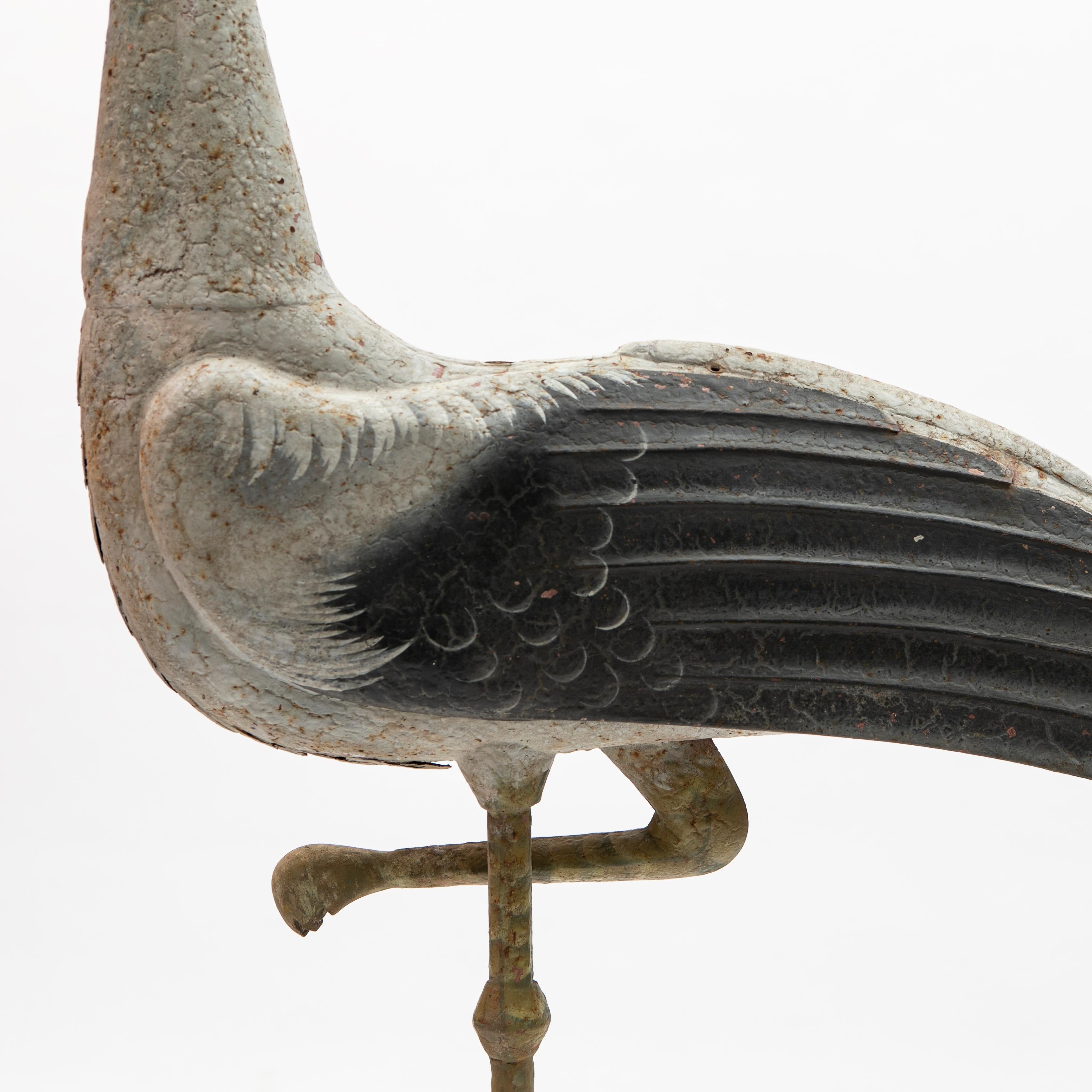 Ancienne girouette cigogne française, 19ème siècle 2