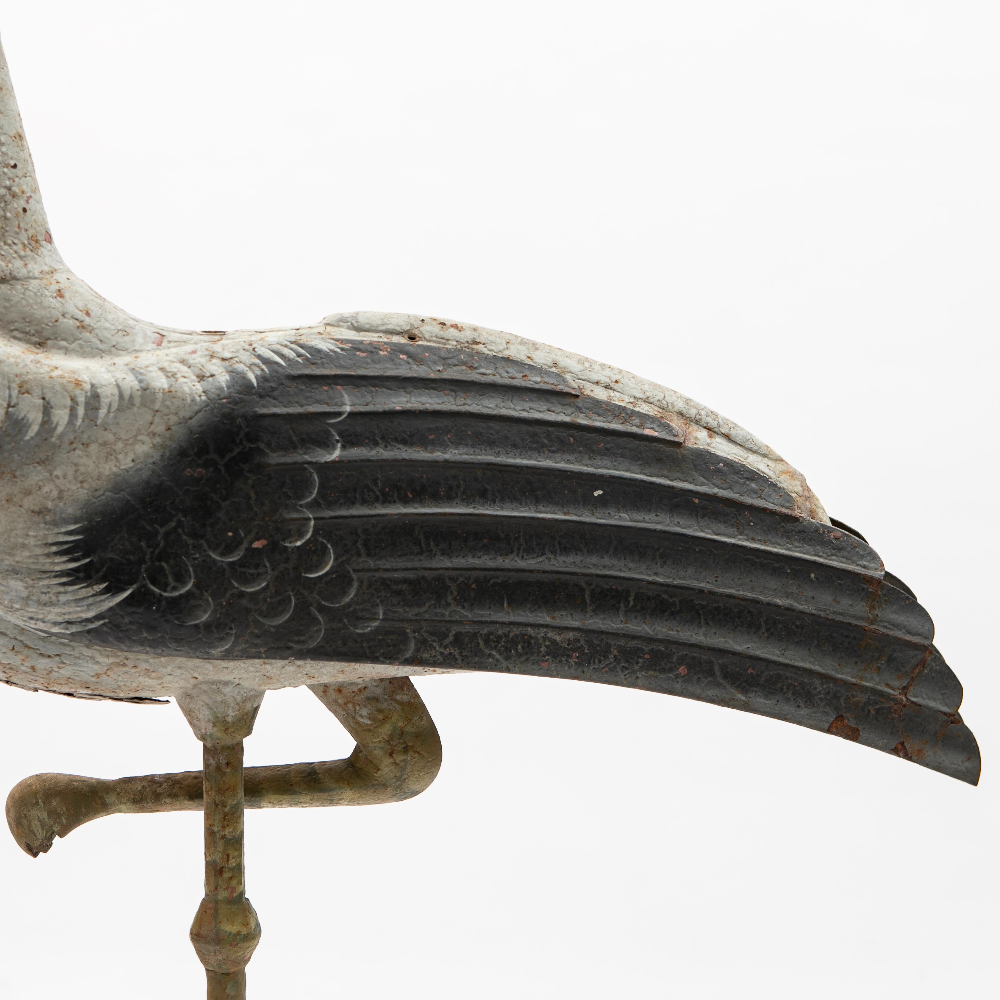 Antike französische Stork-Wetterfahne, 19. Jahrhundert (Handbemalt)