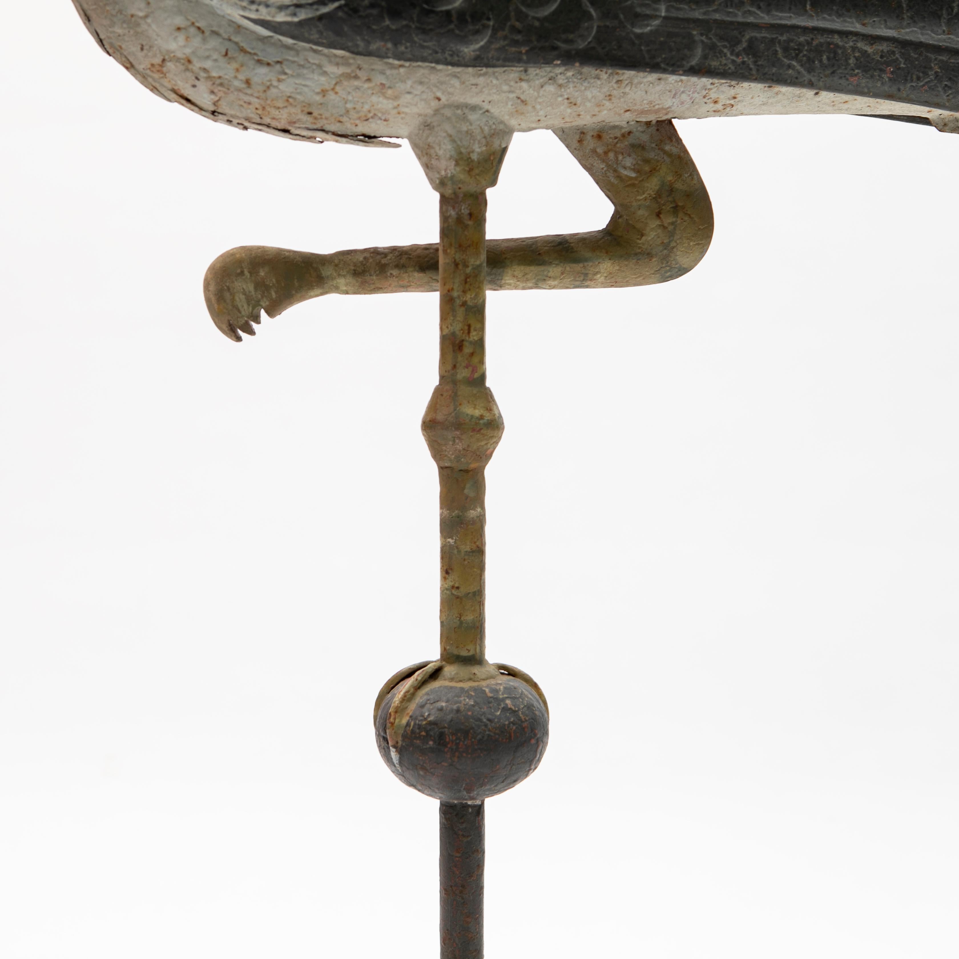 Metal Antique French Stork Weathervane, 19th Century For Sale