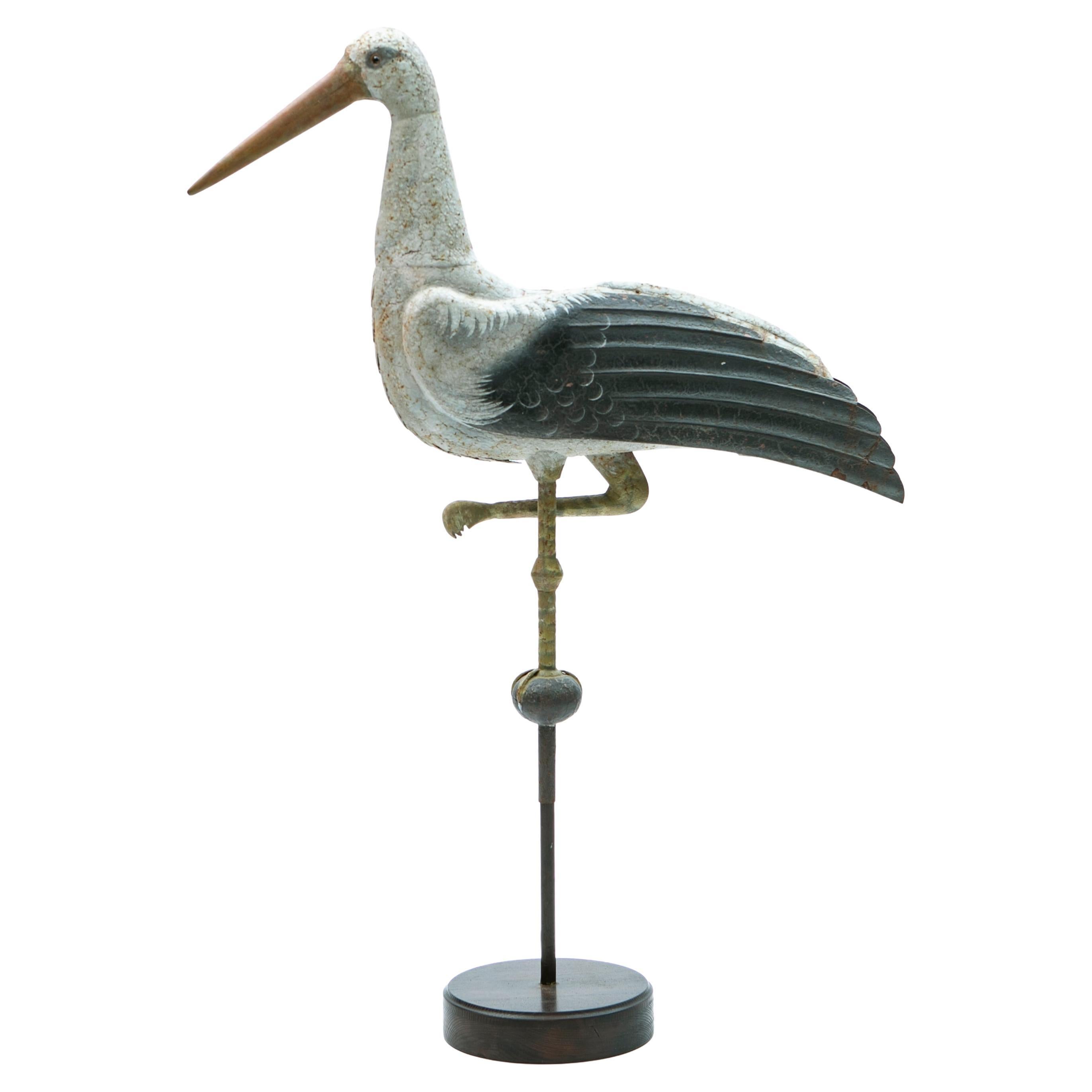 Antique French Stork Weathervane, 19th Century For Sale