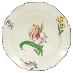 Antique French Straßburg Fayence Floral Teller