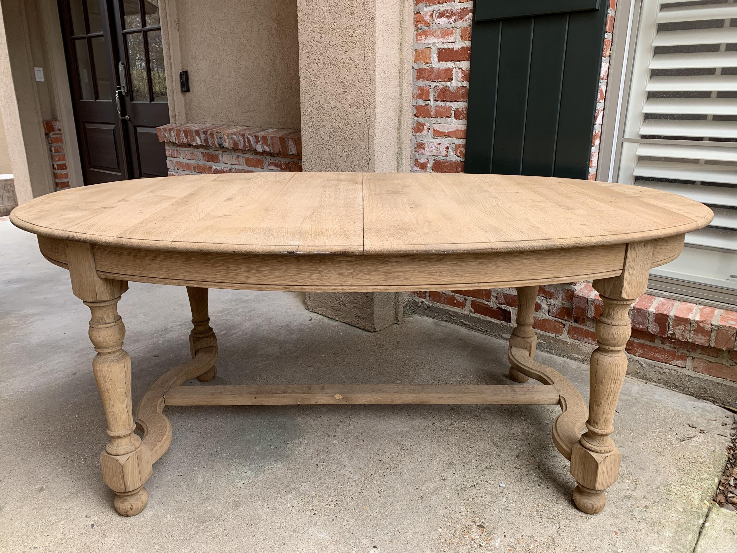 Antique French Stripped Oak Oval Dining Table Farmhouse Draw Leaf Rustic 3