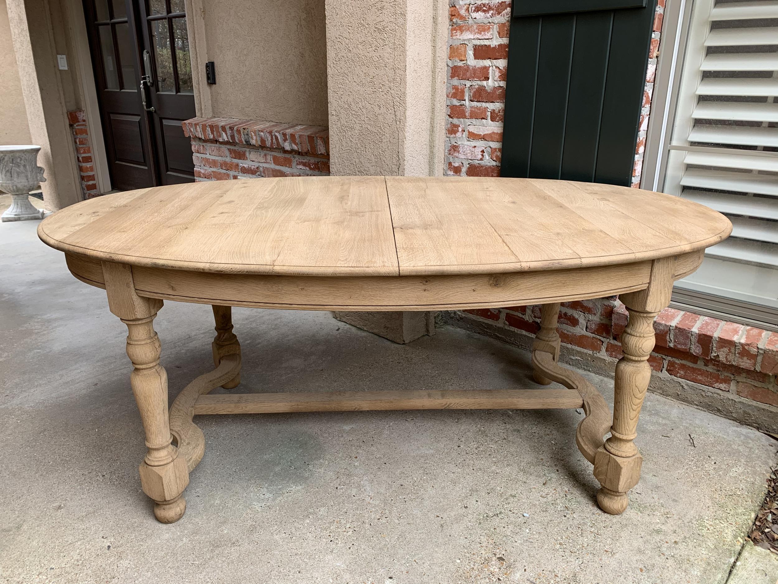 Antique French Stripped Oak Oval Dining Table Farmhouse Draw Leaf Rustic 4