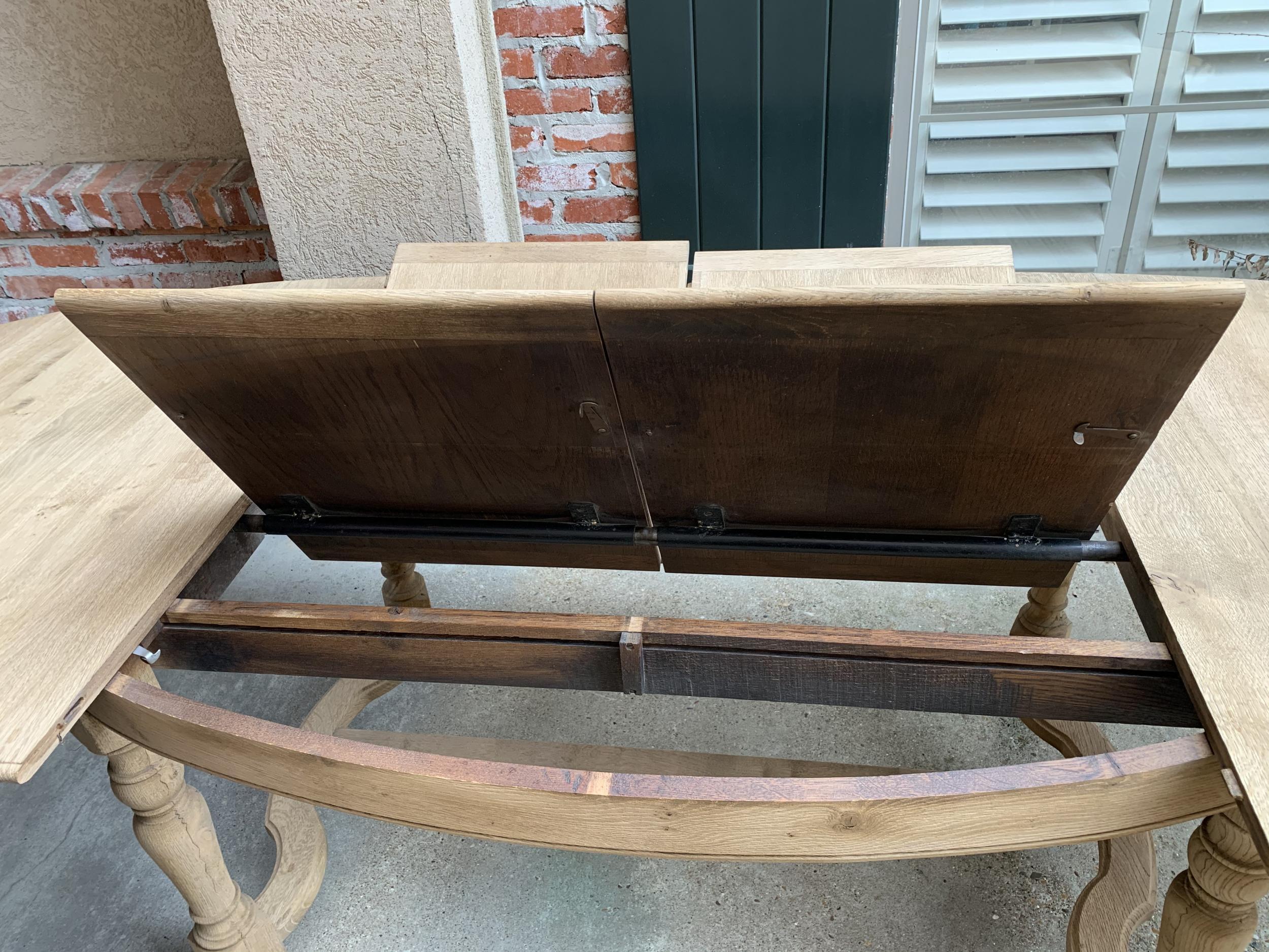 Antique French Stripped Oak Oval Dining Table Farmhouse Draw Leaf Rustic 11