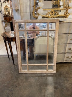 Antique French Stripped Pine and Gesso Paneled Mirrors