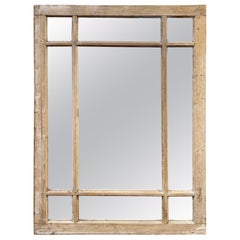 Antique French Stripped Pine and Gesso Paneled Mirrors