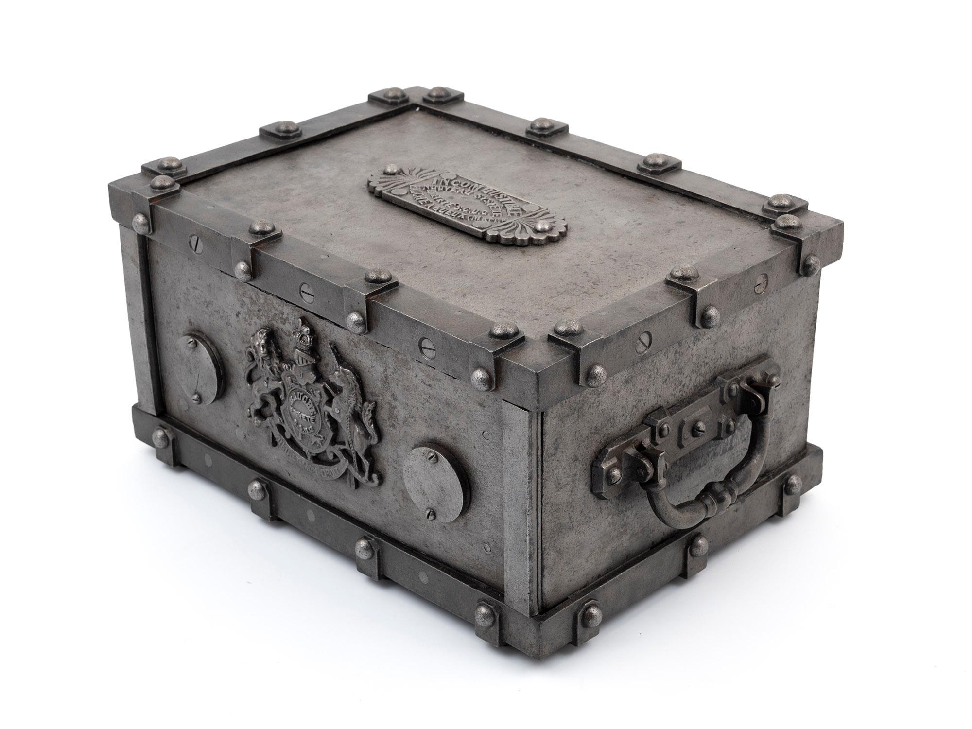 Iron Antique French Strong Box by Bauche Brevete