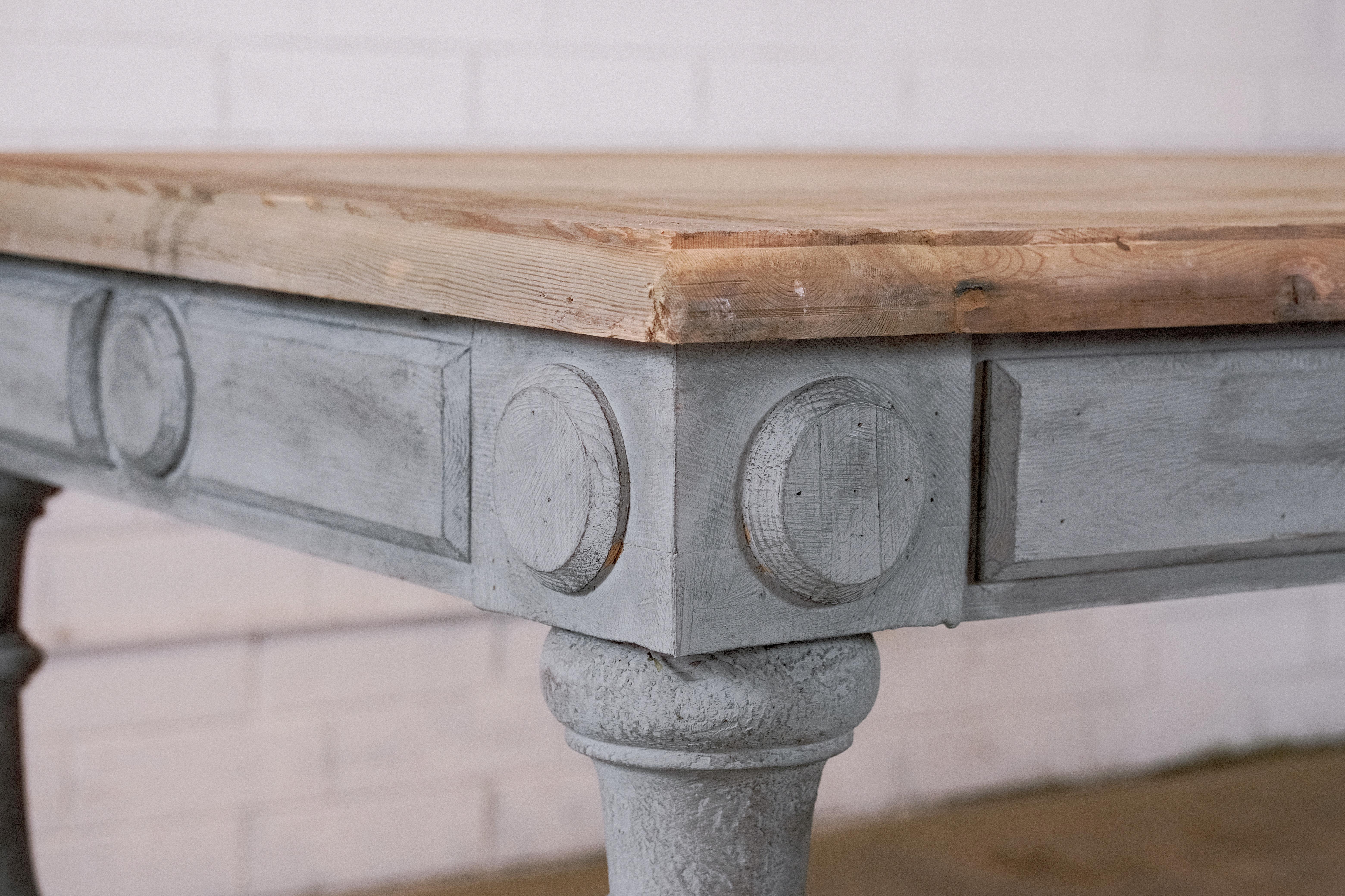 19th Century Antique French Stunning Drapery Console Table For Sale