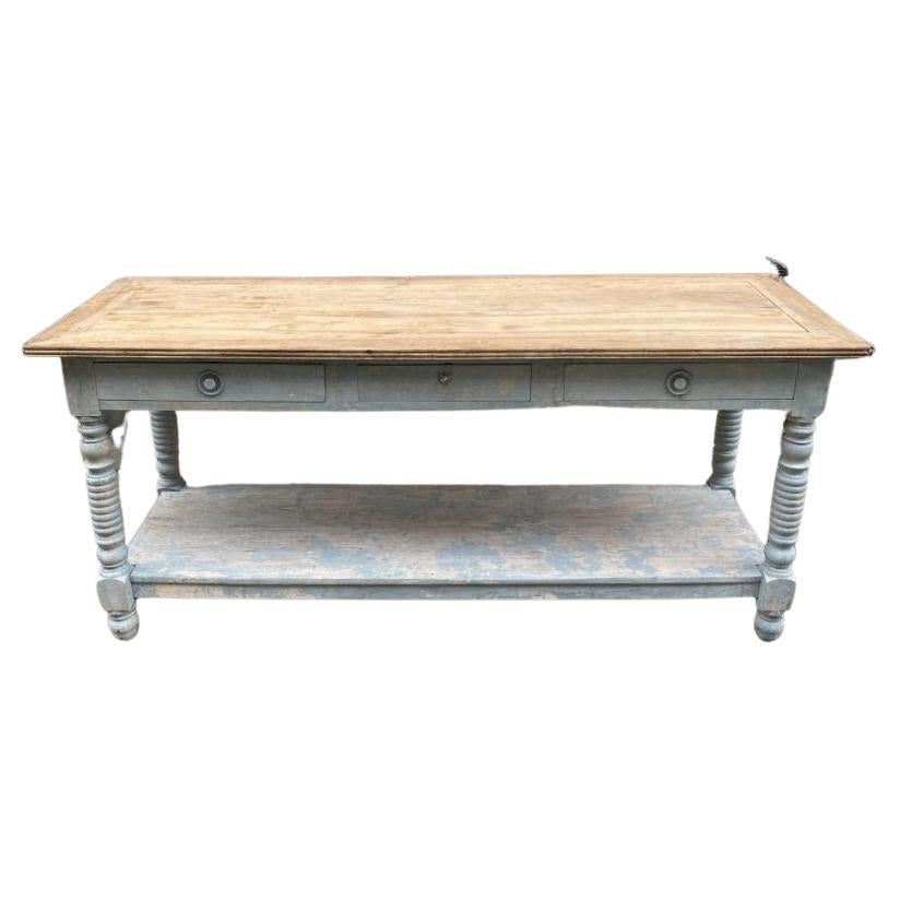 Superbe table console à tiroirs française d'antiquités en vente