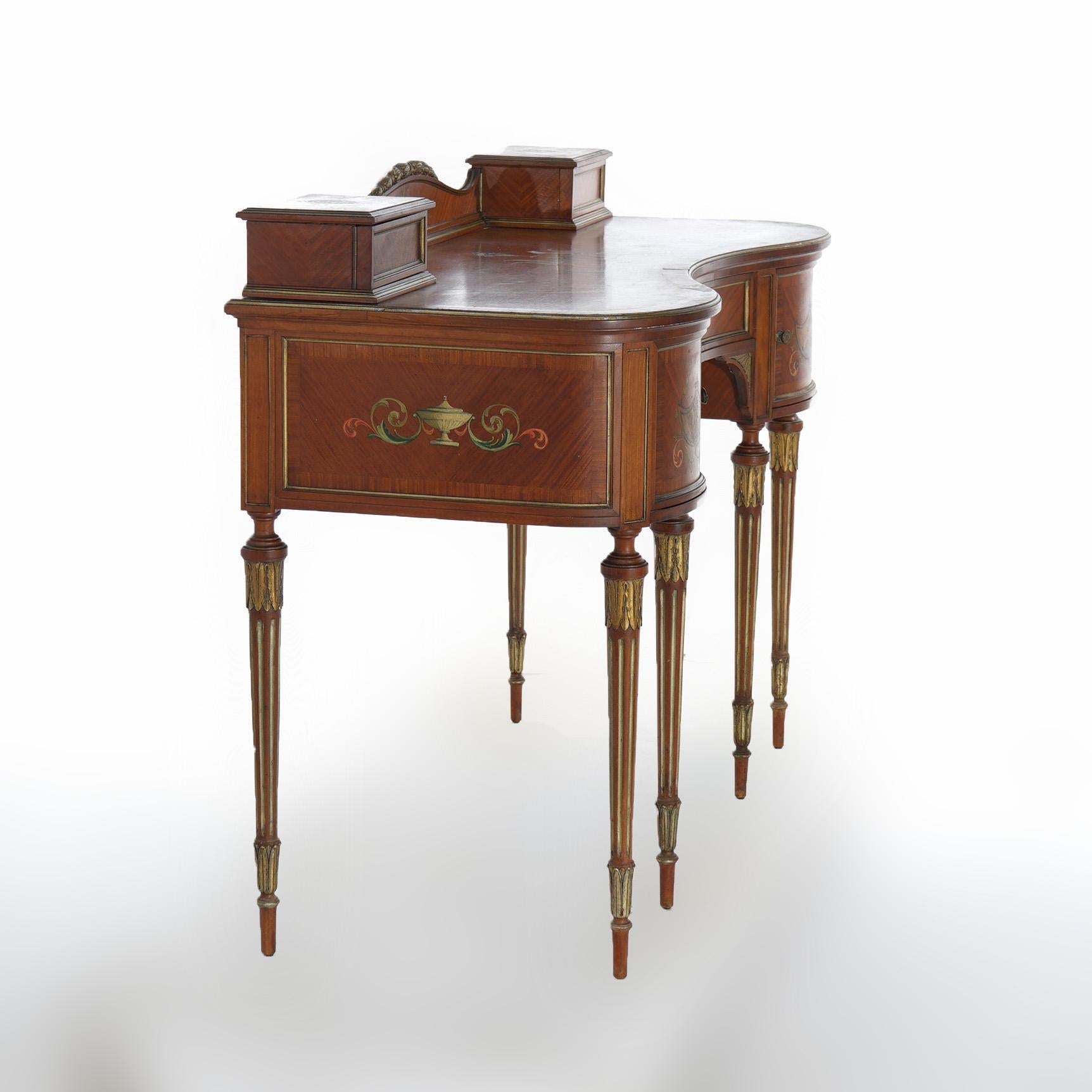Antique French Style Adams Decorated Satinwood Vanity & Chair Circa 1900 5