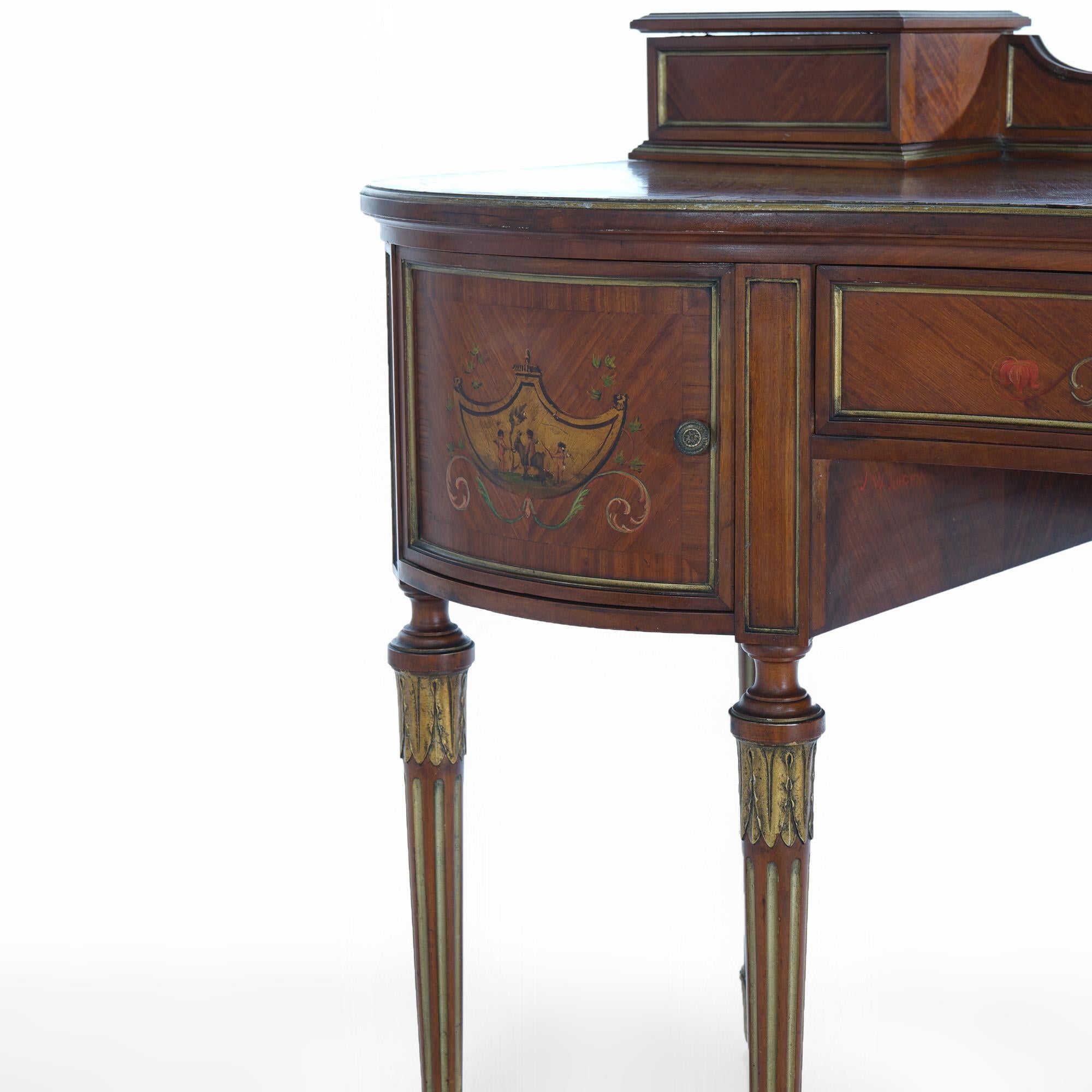 Antique French Style Adams Decorated Satinwood Vanity & Chair Circa 1900 8