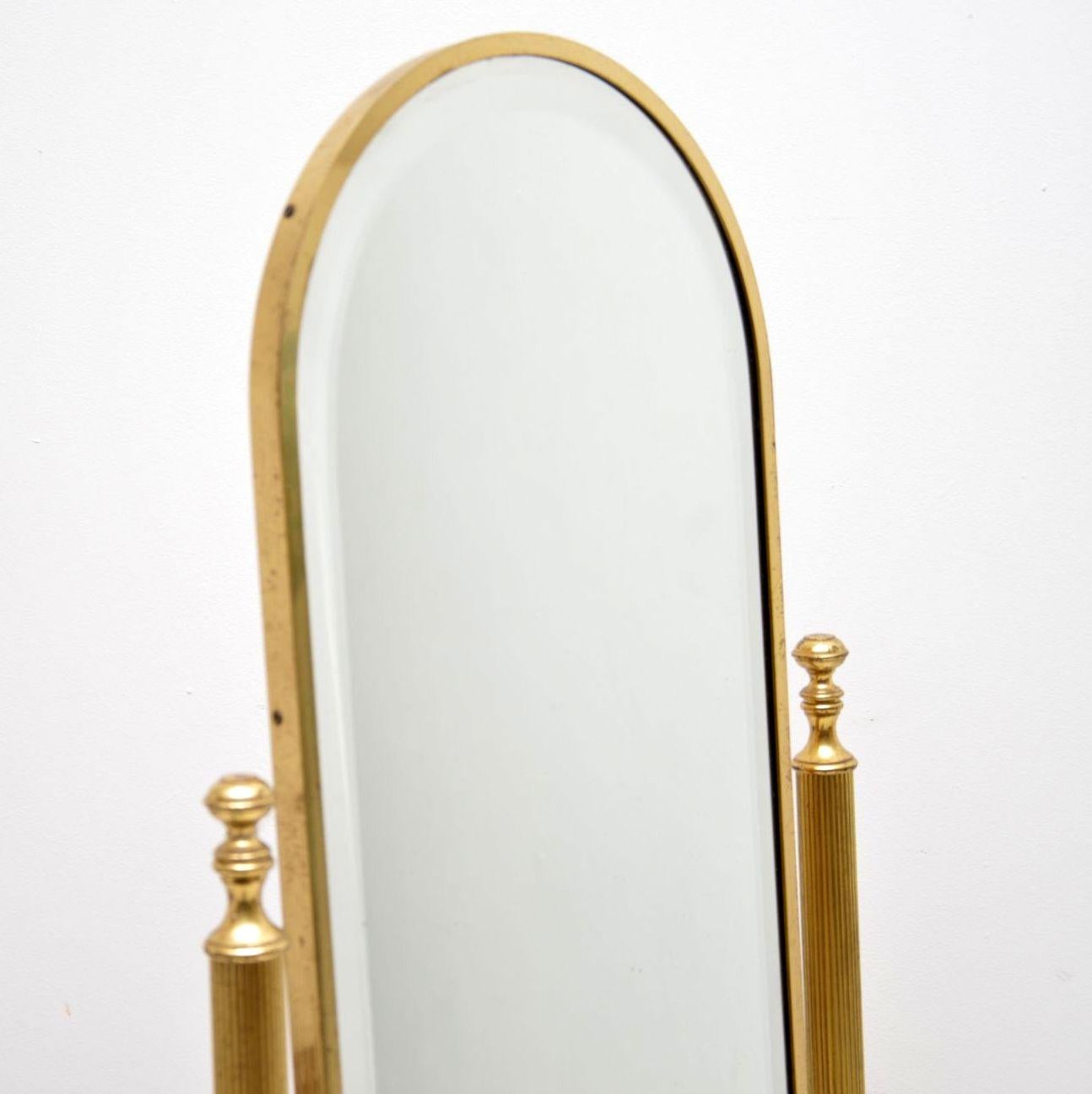 antique brass cheval mirror