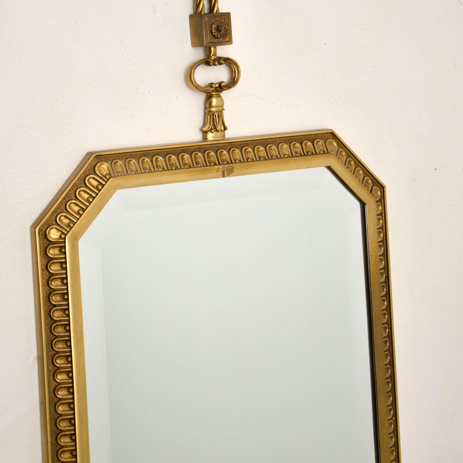 Mid-20th Century Antique French Style Brass Pendant Mirror