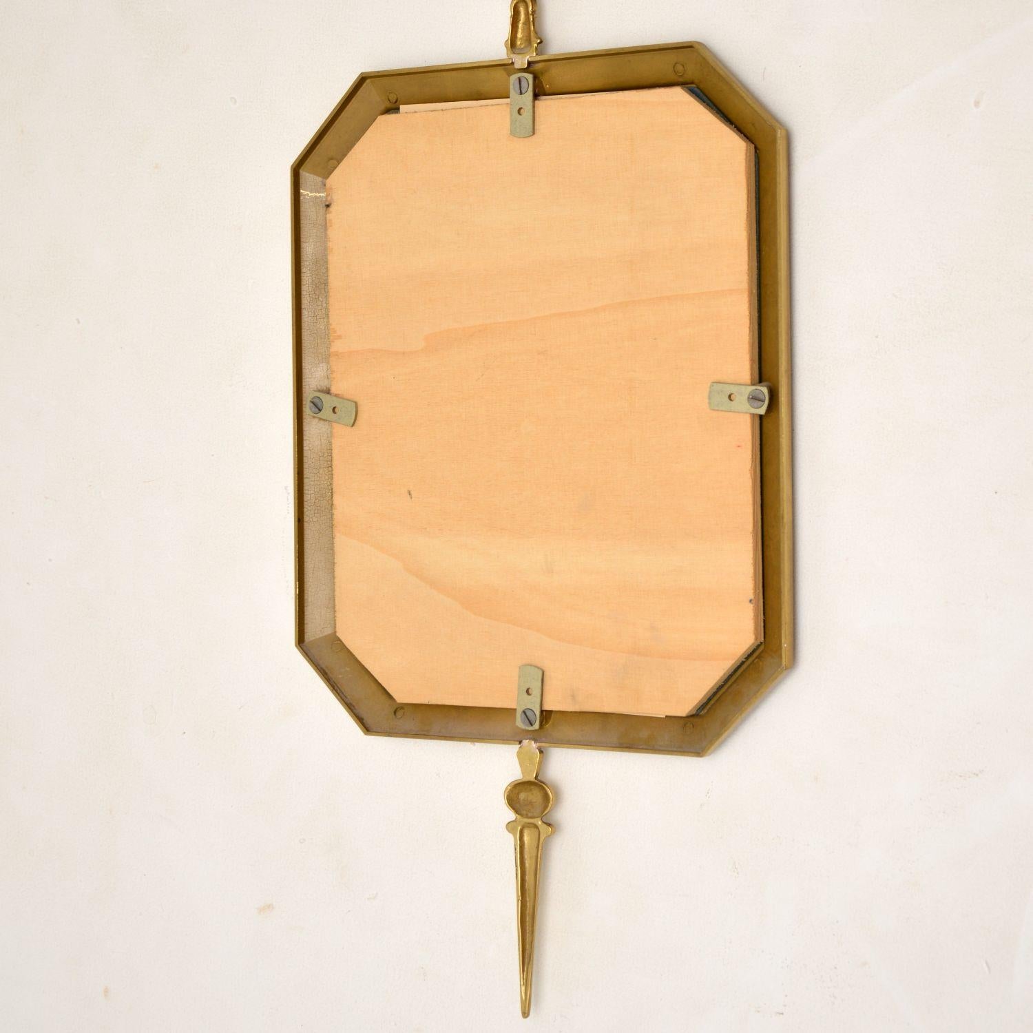 Antique French Style Brass Pendant Mirror 1