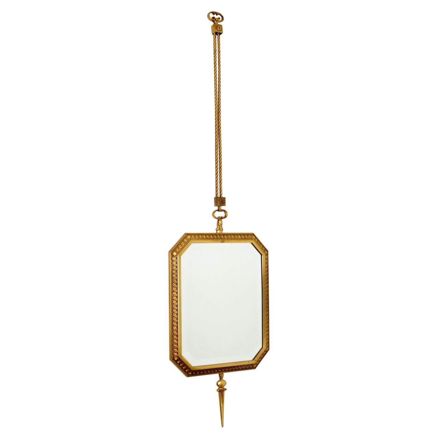 Amazing Original Antique French Brass Framed Bistro Mirror at 1stDibs
