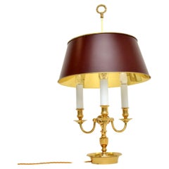 Antique French Style Brass & Tole Table Lamp