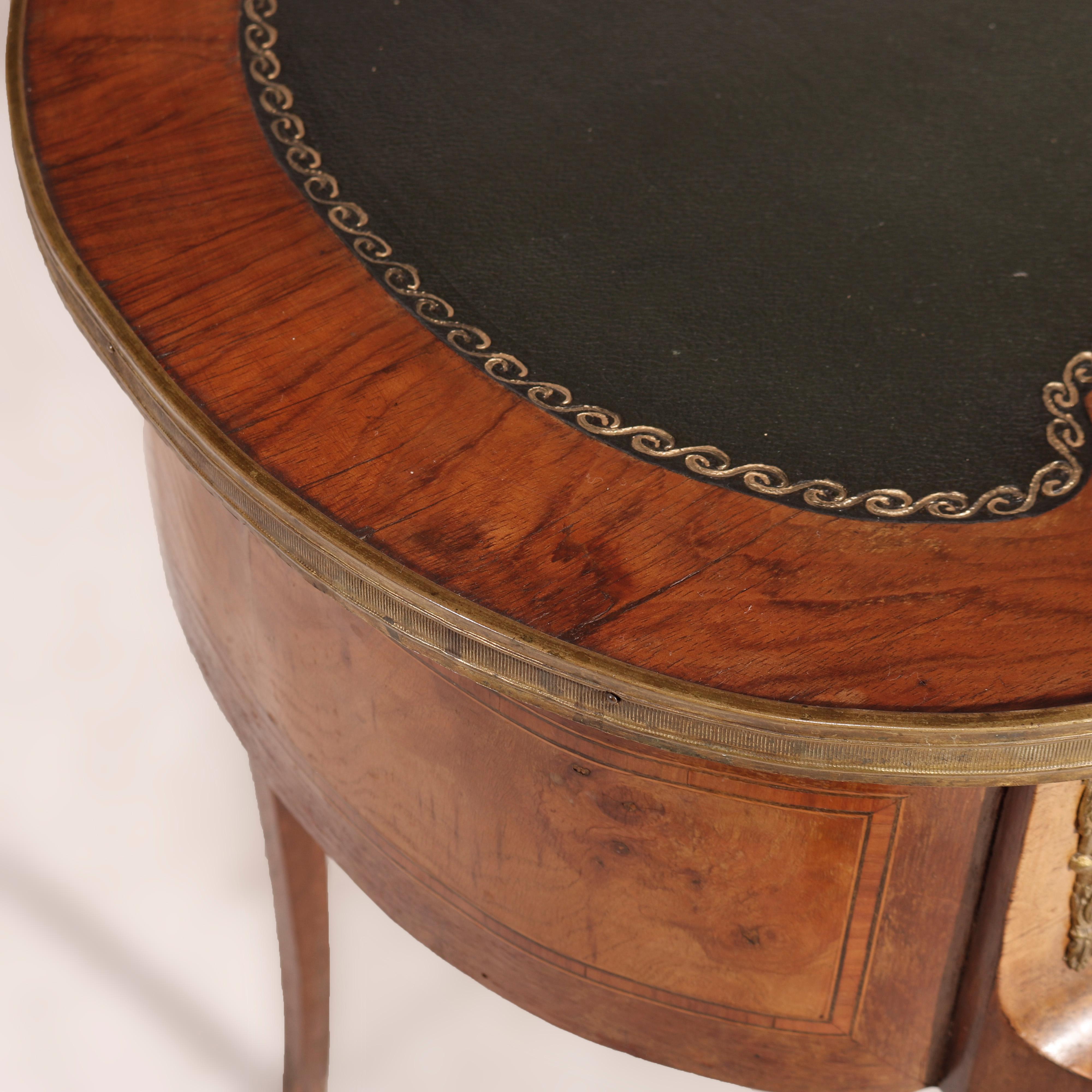 Antique French Style Burled Walnut Kidney Shaped Ladies Desk, 19th Century 11