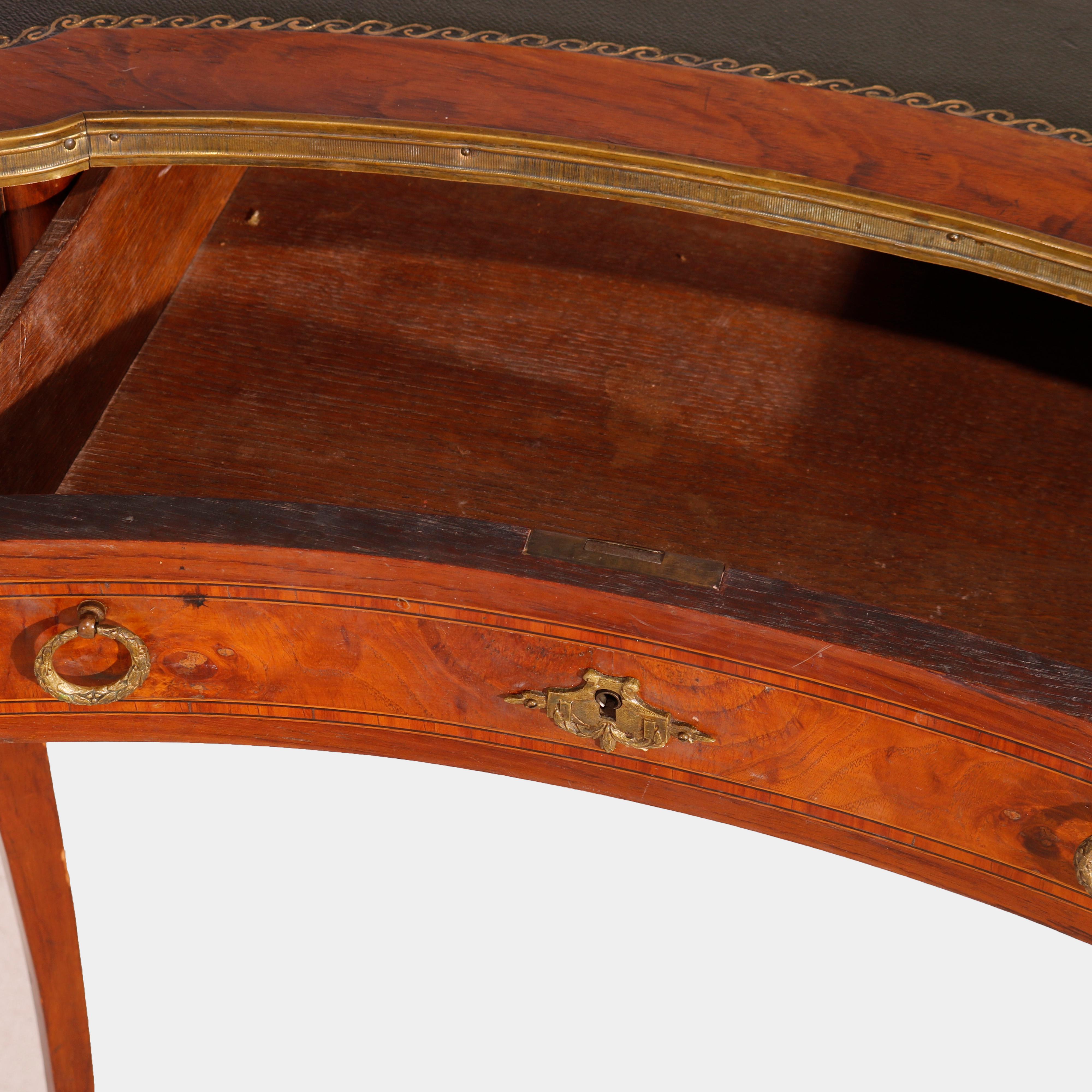 Antique French Style Burled Walnut Kidney Shaped Ladies Desk, 19th Century 1