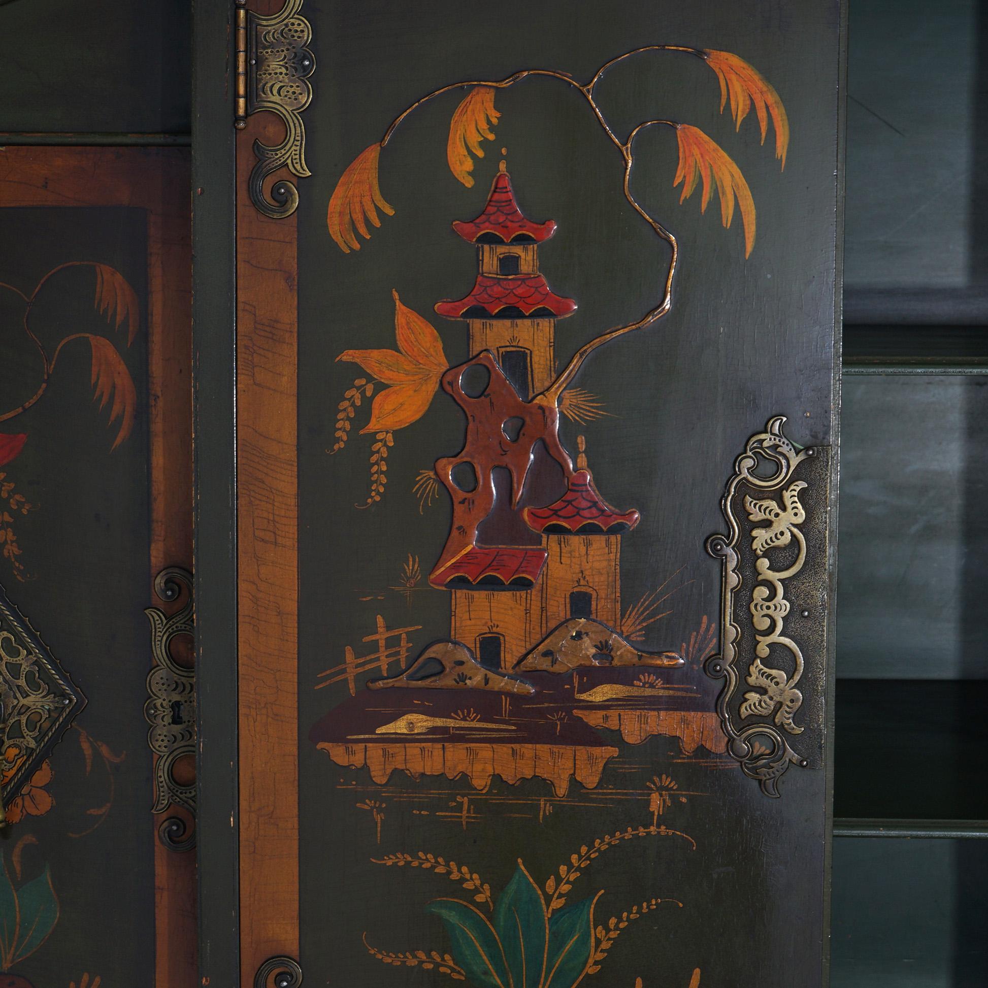 Ancien style français sculpté en acajou polychromé décoré de chinoiserie en vente 7