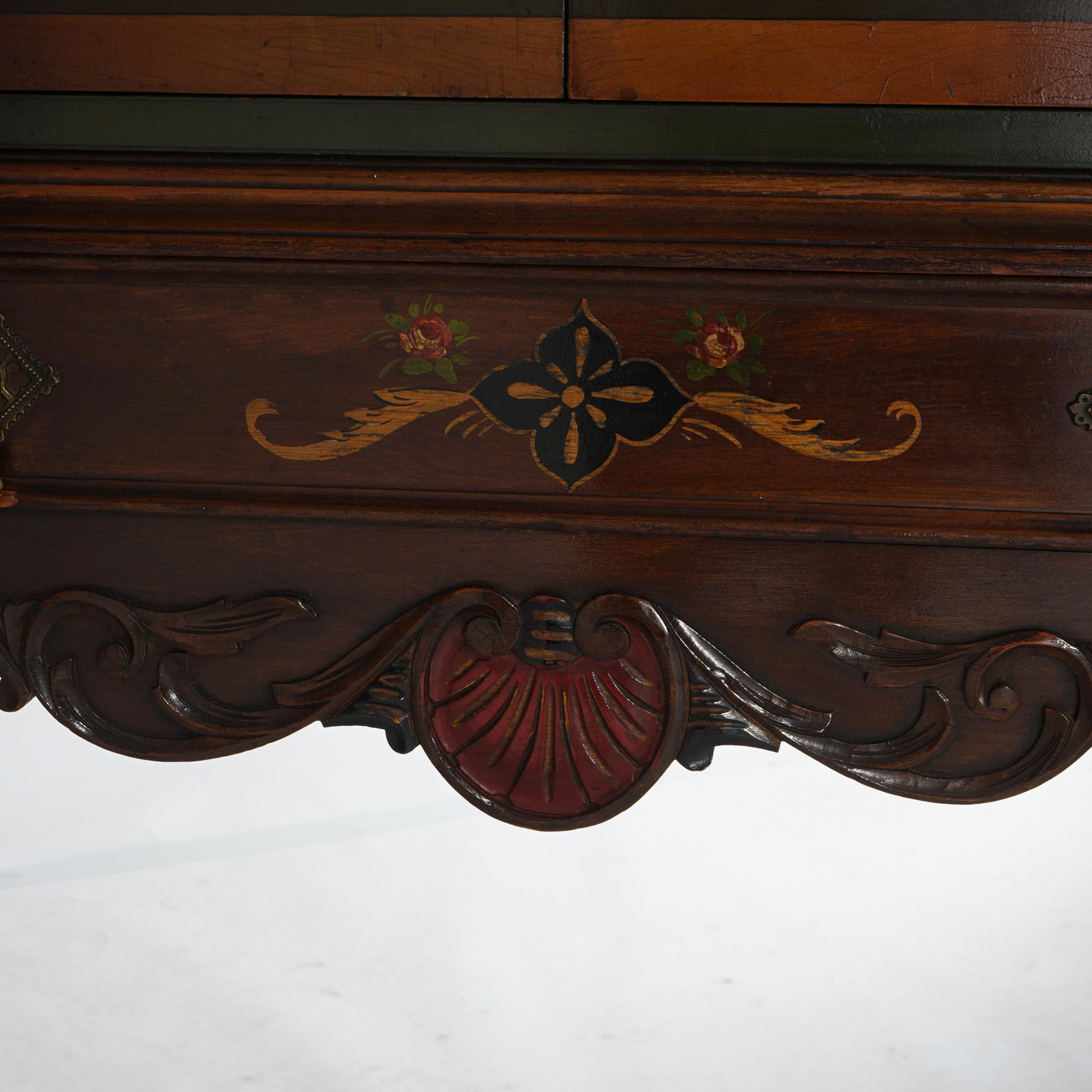 Ancien style français sculpté en acajou polychromé décoré de chinoiserie en vente 10