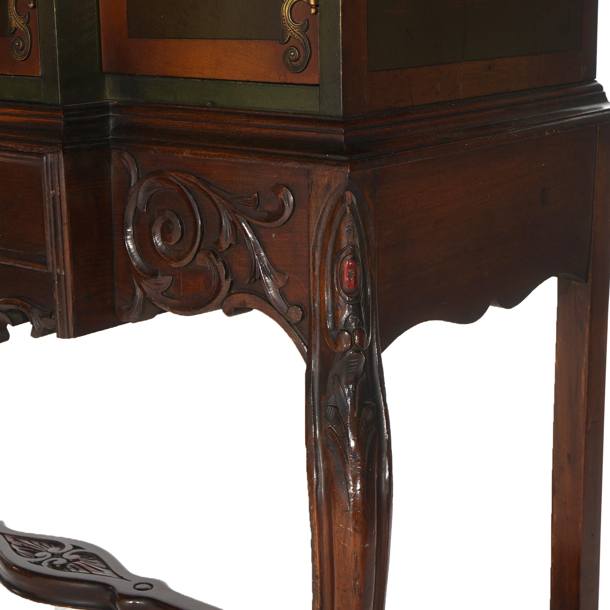 Ancien style français sculpté en acajou polychromé décoré de chinoiserie en vente 12
