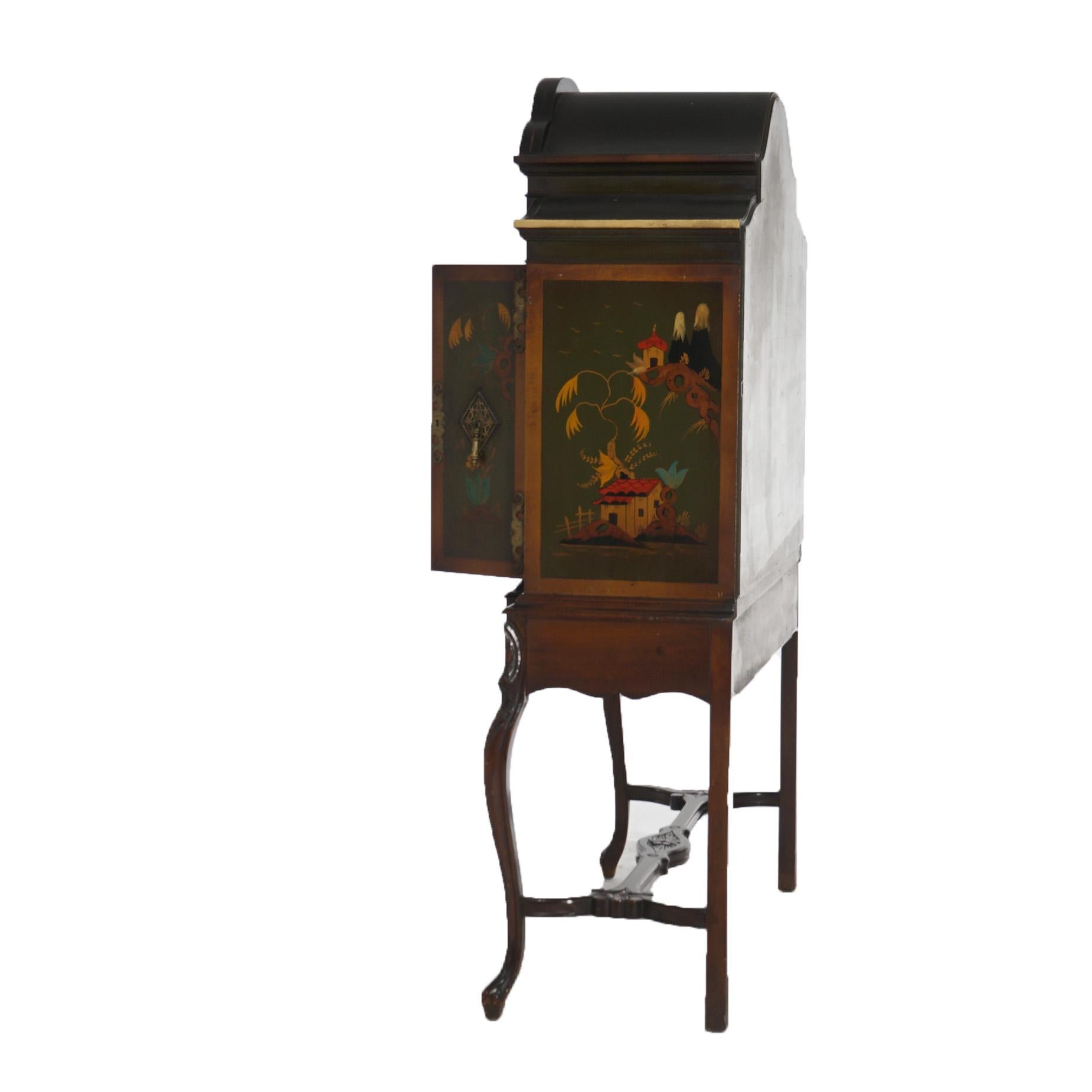 Ancien style français sculpté en acajou polychromé décoré de chinoiserie en vente 15