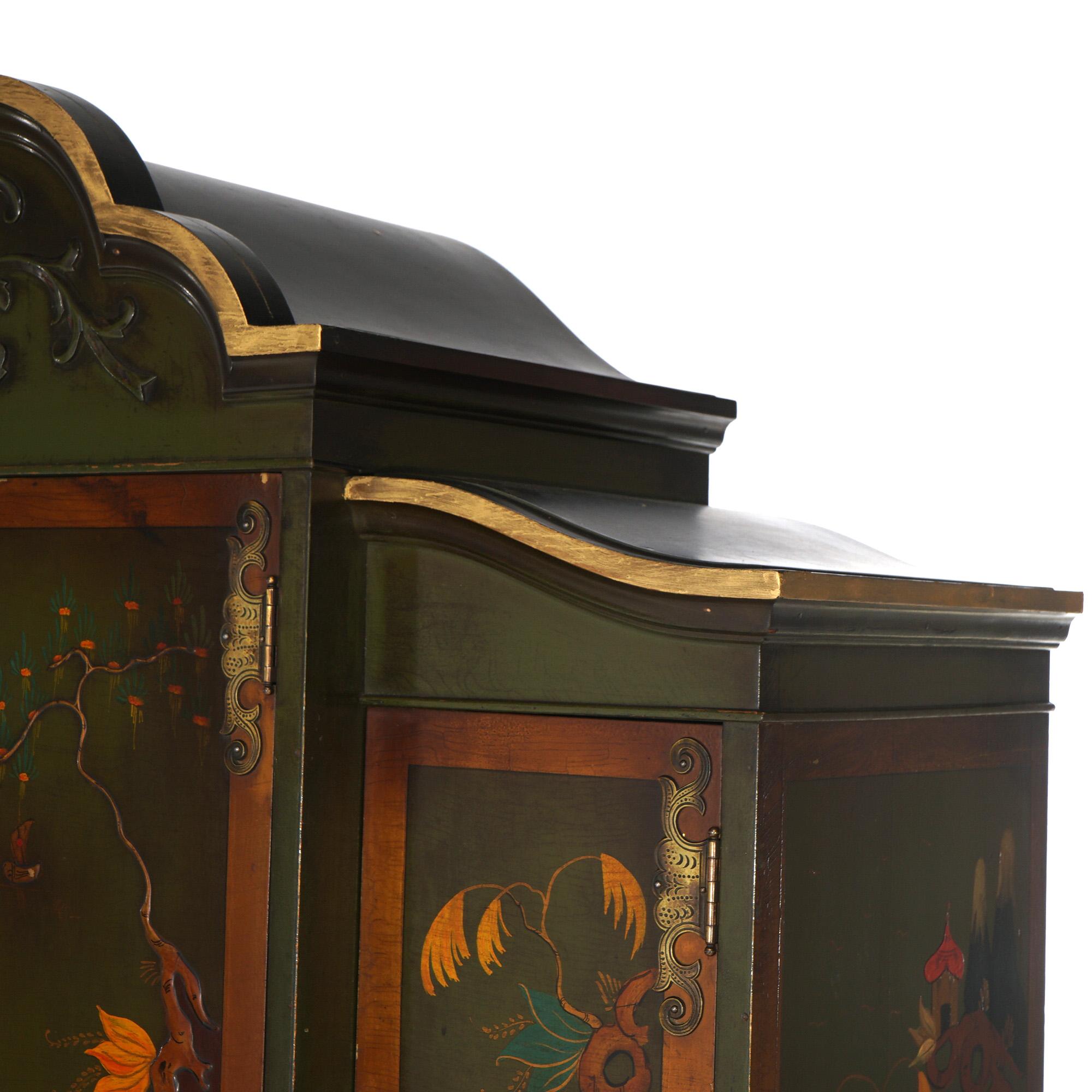 Bois Ancien style français sculpté en acajou polychromé décoré de chinoiserie en vente