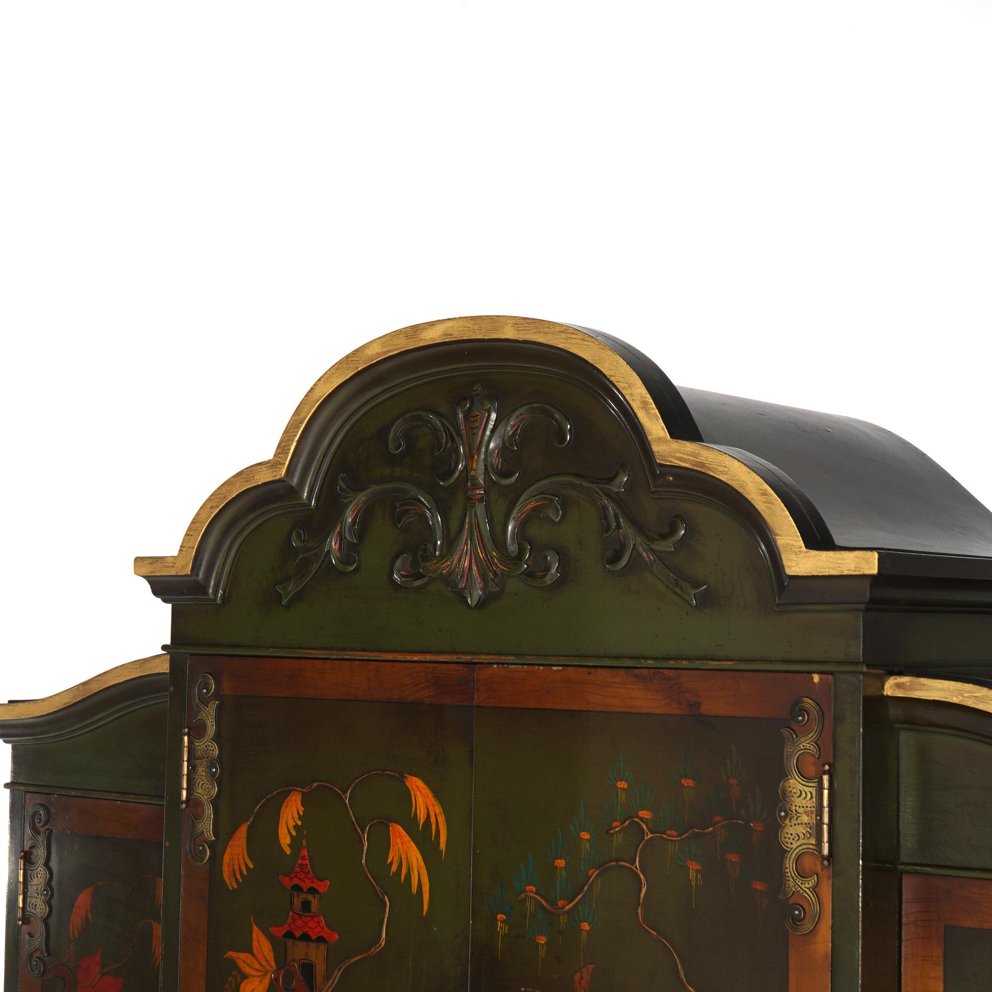 Ancien style français sculpté en acajou polychromé décoré de chinoiserie en vente 1