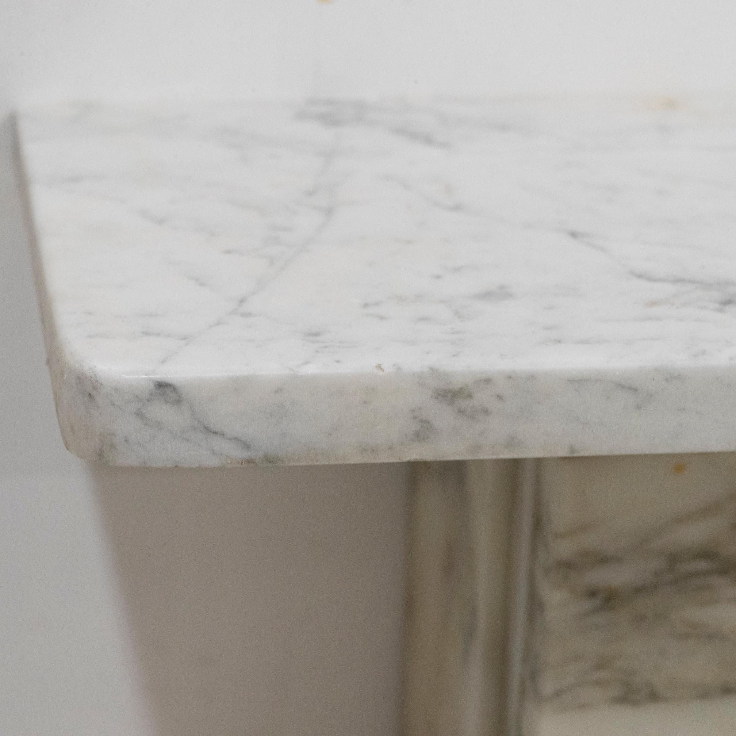 Antique French Style Carved Marble Fireplace For Sale 9