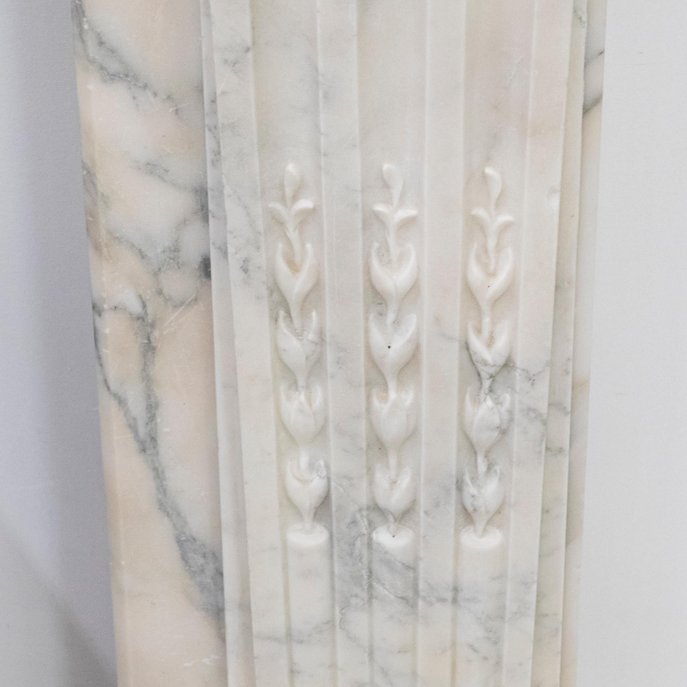 Antique French Style Carved Marble Fireplace For Sale 14