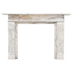 Antique French Style Carved Marble Fireplace