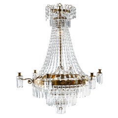 Vintage French Style Crystal & Bronzed Wedding Cake Tiered Chandelier, 20th C