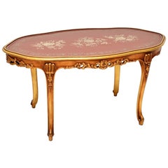 Antique French Style Giltwood and Lacquered Coffee Table