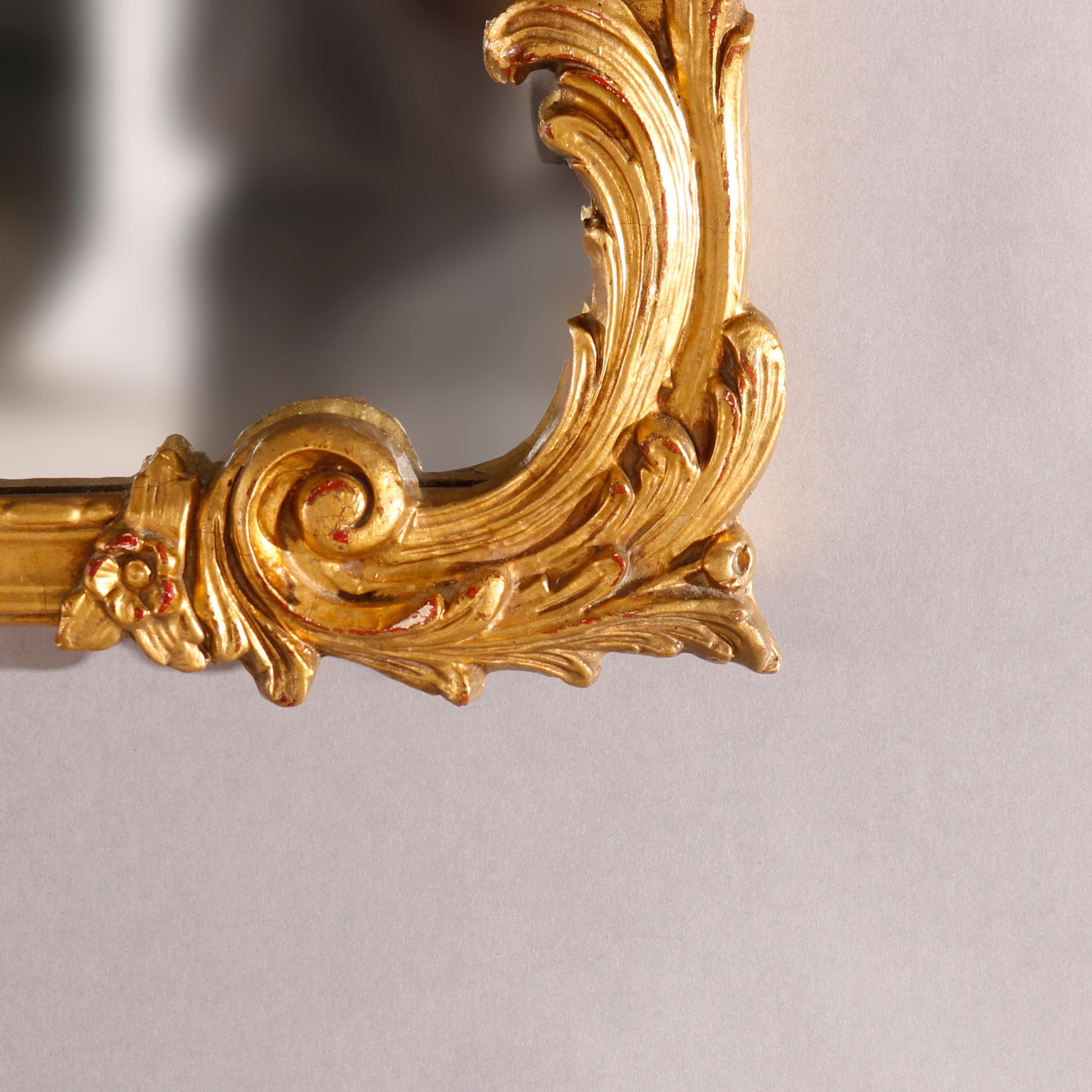 Antique French Style Giltwood Wall Mirror circa 1920 1