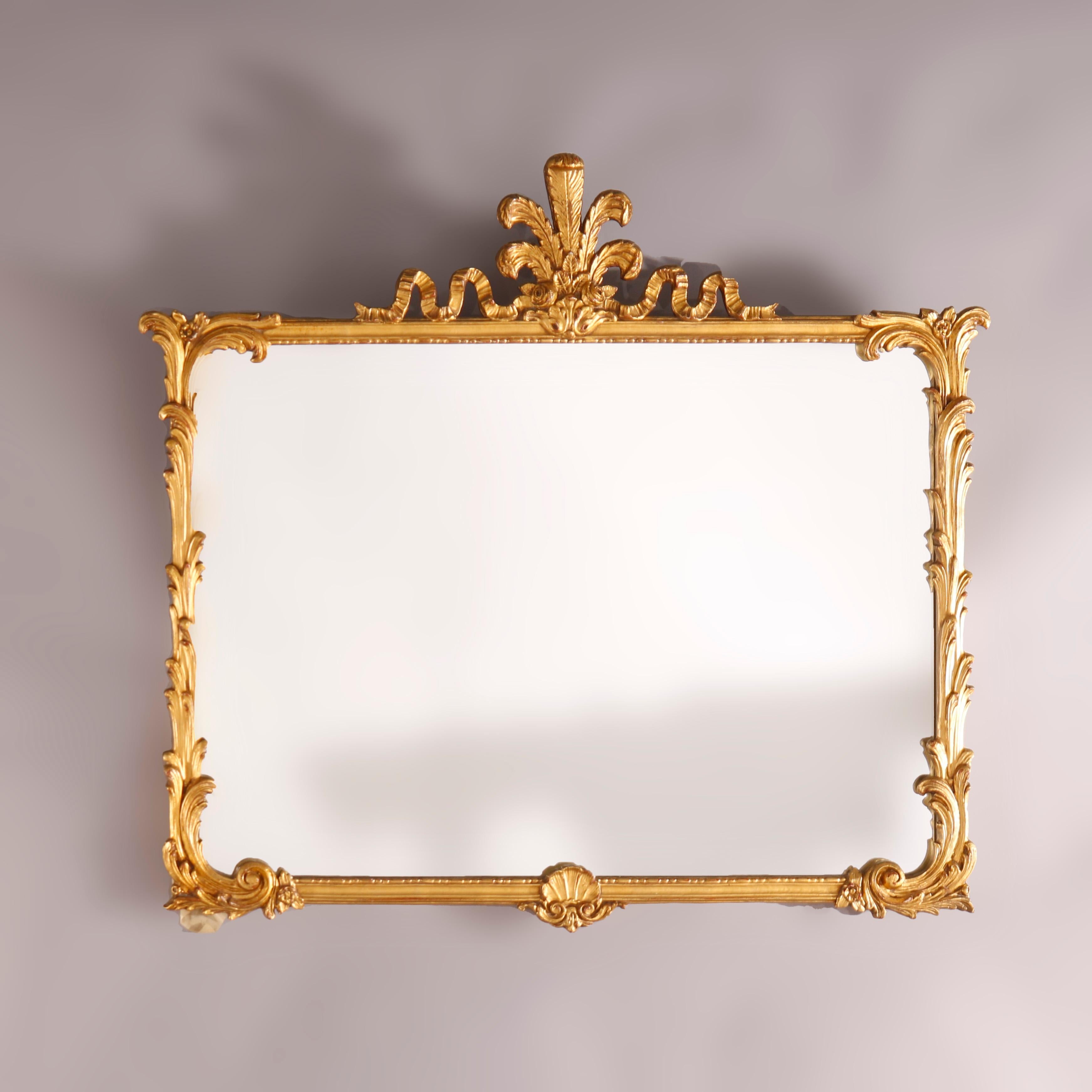 Antique French Style Giltwood Wall Mirror circa 1920 4