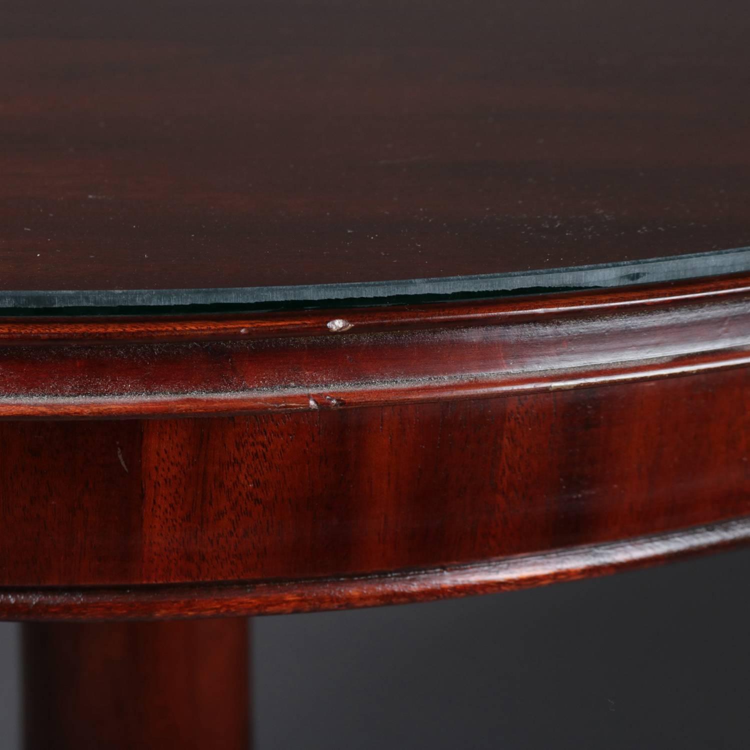 Antique French Style Horner Bros Carved Flame Mahogany Center Table, circa 1900 4