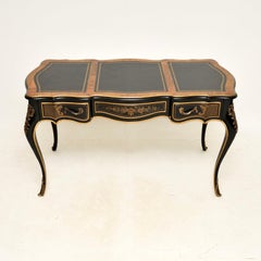 Antique French Style Lacquered Chinoiserie Bureau Plat Desk