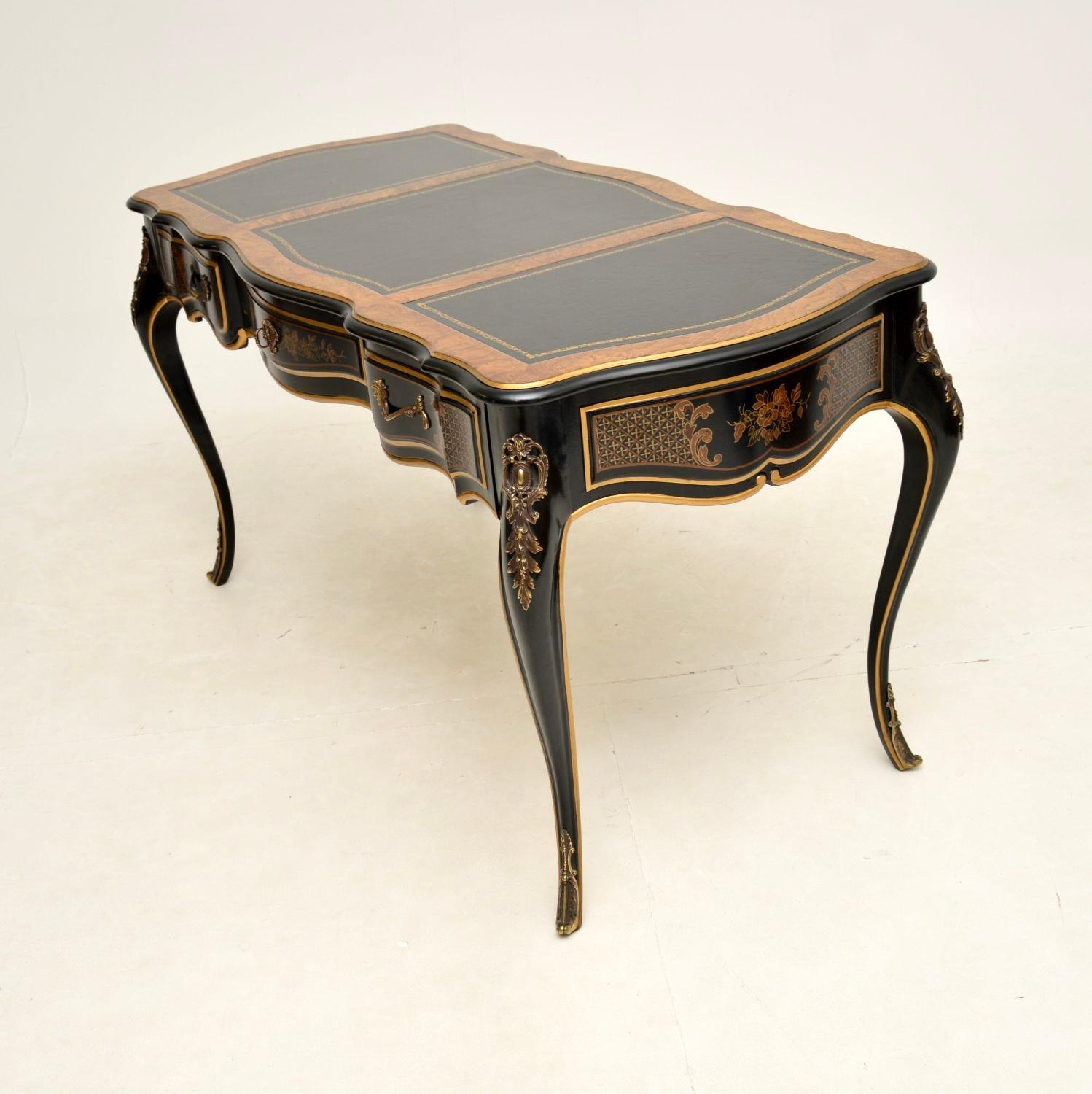 Antique French Style Lacquered Chinoiserie Bureau Plat Desk In Good Condition In London, GB